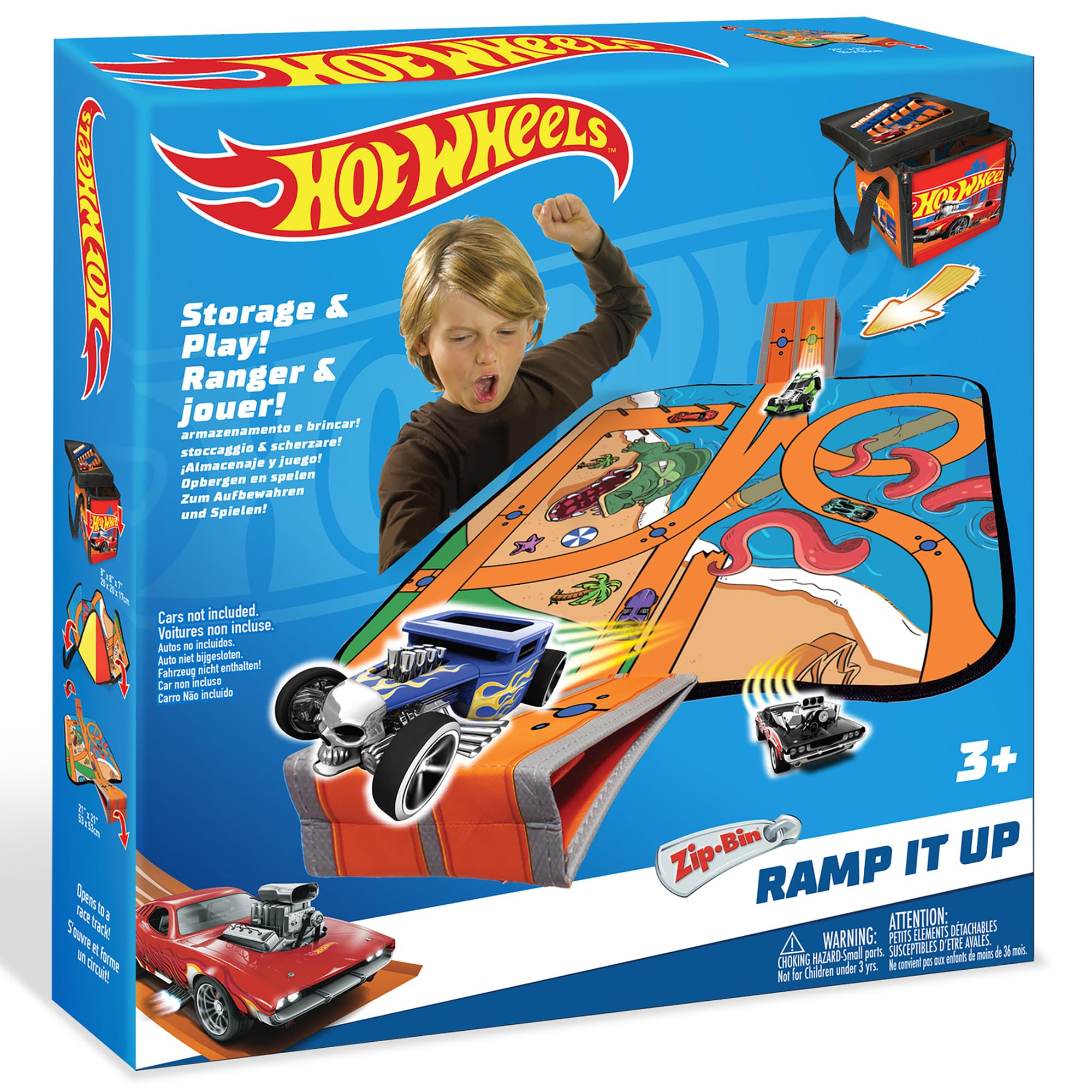 Foto 3 pulgar | Tapete de Juego y Rampa para Coche Hot Wheels Zipbin Ramp It Up 21 X 21 - Venta Internacional