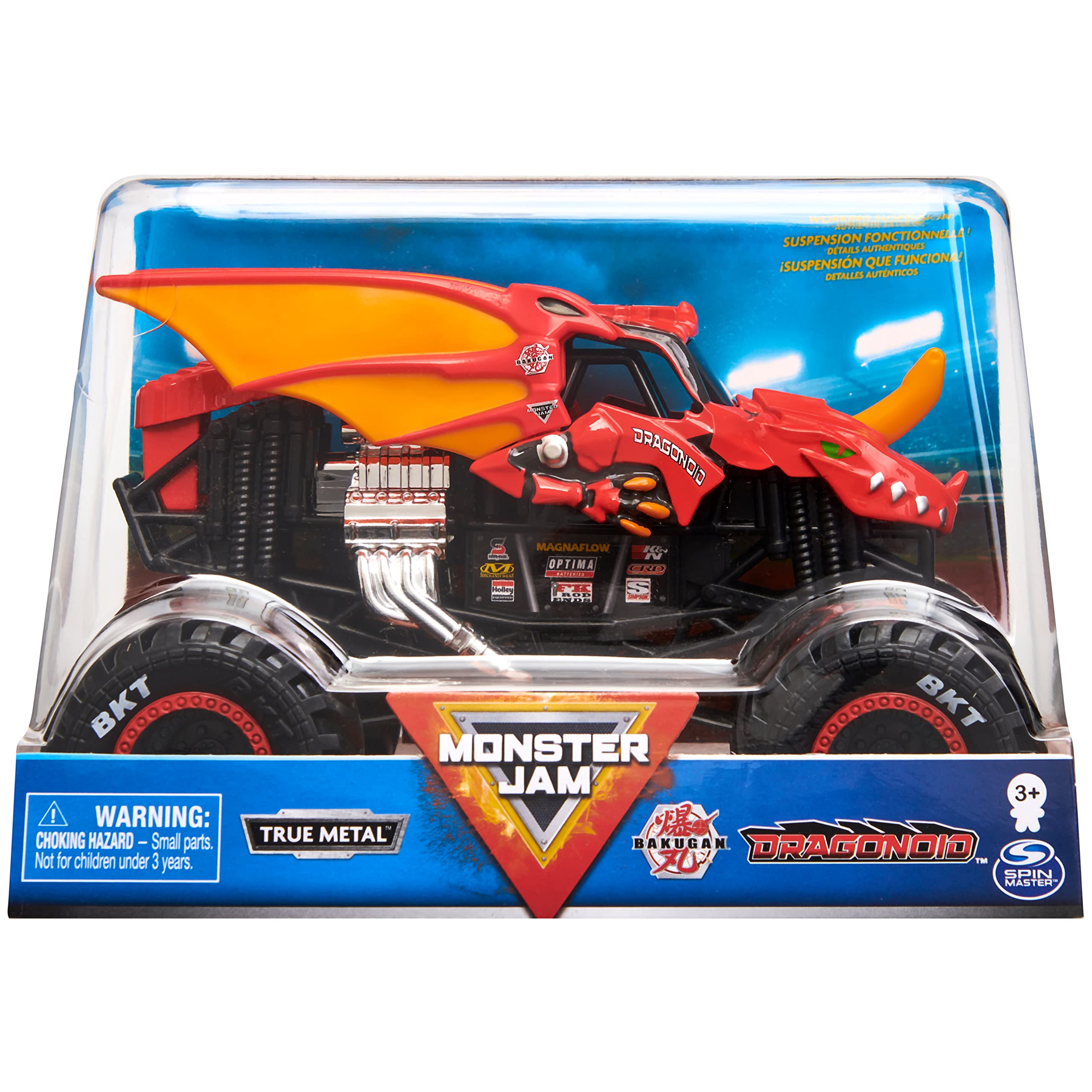 Vehículo coleccionable Monster Jam Bakugan Dragonoid 1:24 Fundido a Presión