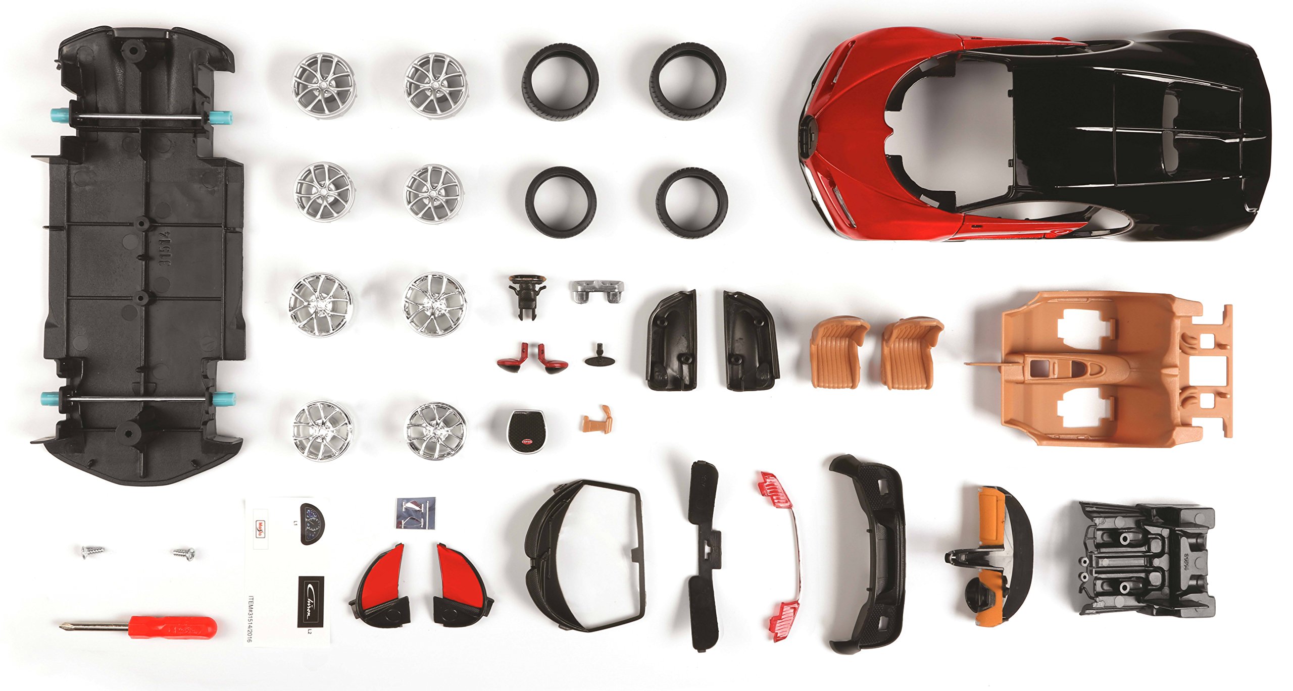 Foto 3 pulgar | Maqueta de Coche Fundido Maisto 1:24 Línea de Montaje Bugatti Chiron - Venta Internacional