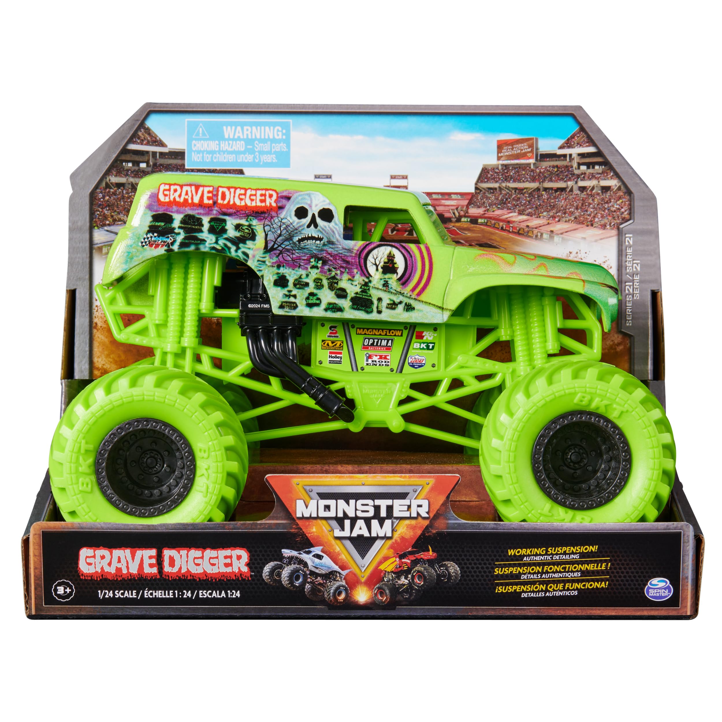 Foto 2 pulgar | Coleccionista Monster Truck Monster Jam Grave Digger 1:24 - Venta Internacional