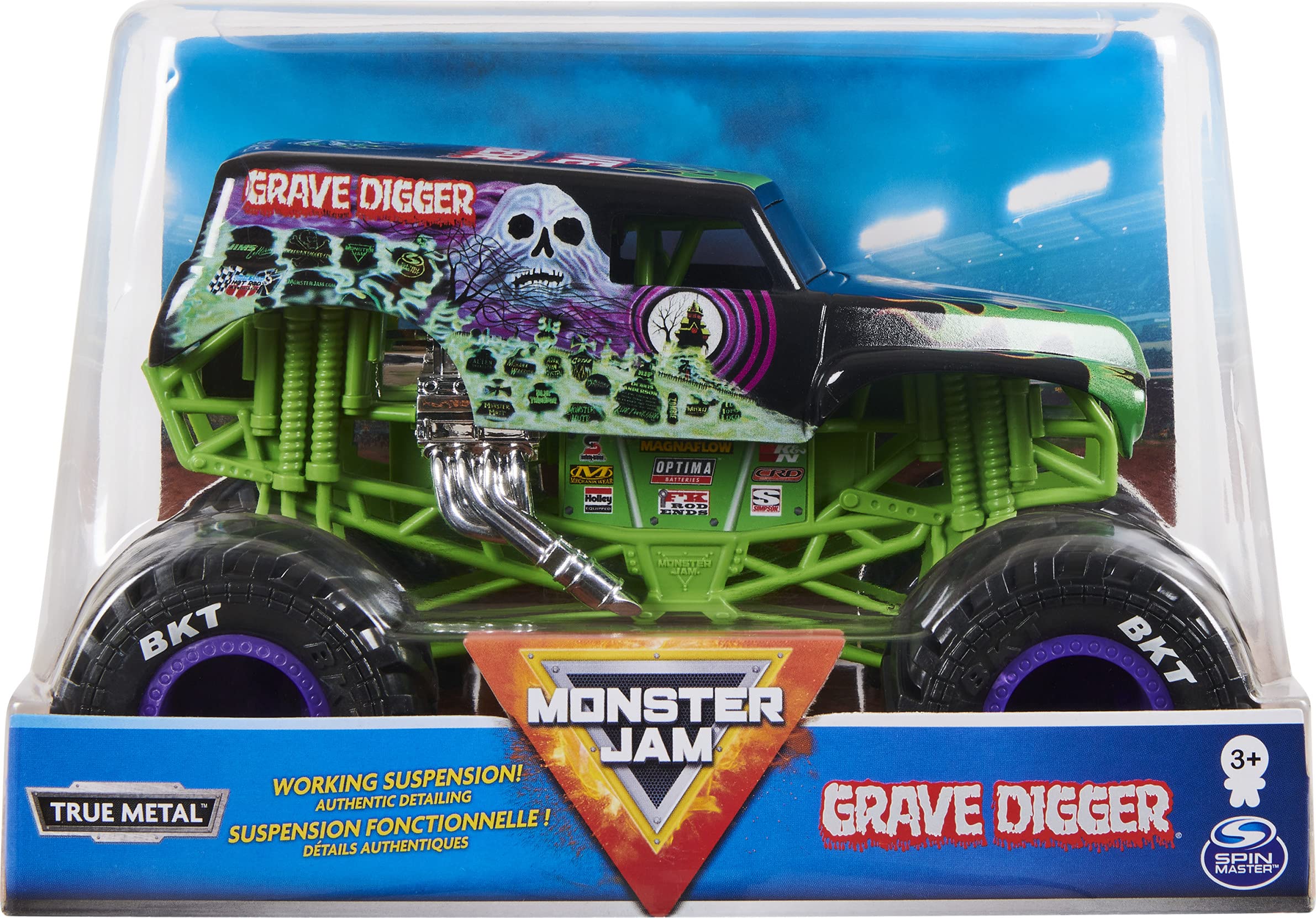 Foto 2 pulgar | Monster Truck Monster Jam Grave Digger Escala 1:24 - Venta Internacional