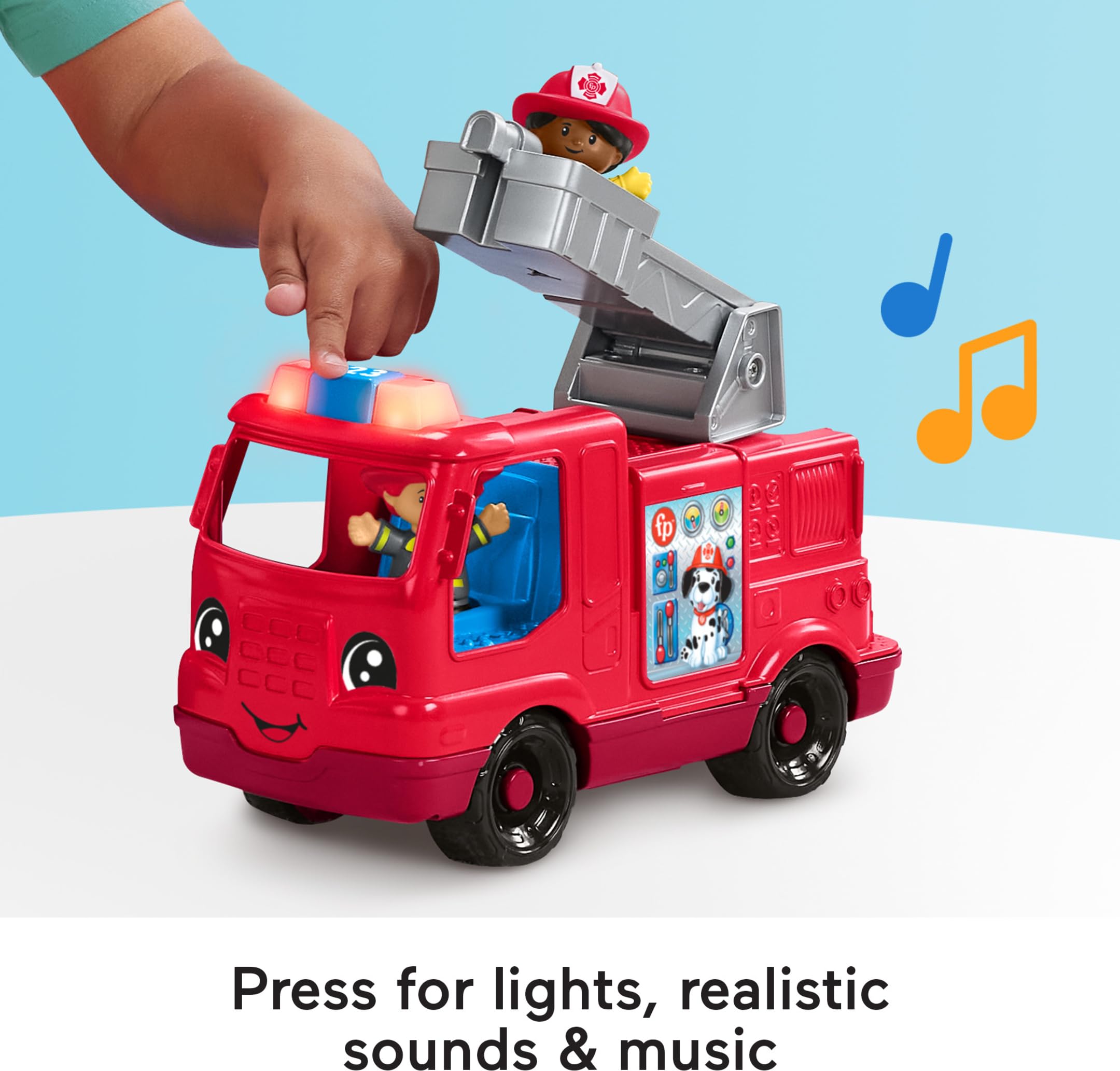 Foto 3 | Camión de Bomberos Fisher-Price Little People con Luces y Sonidos para Niños de 1 o Más Años