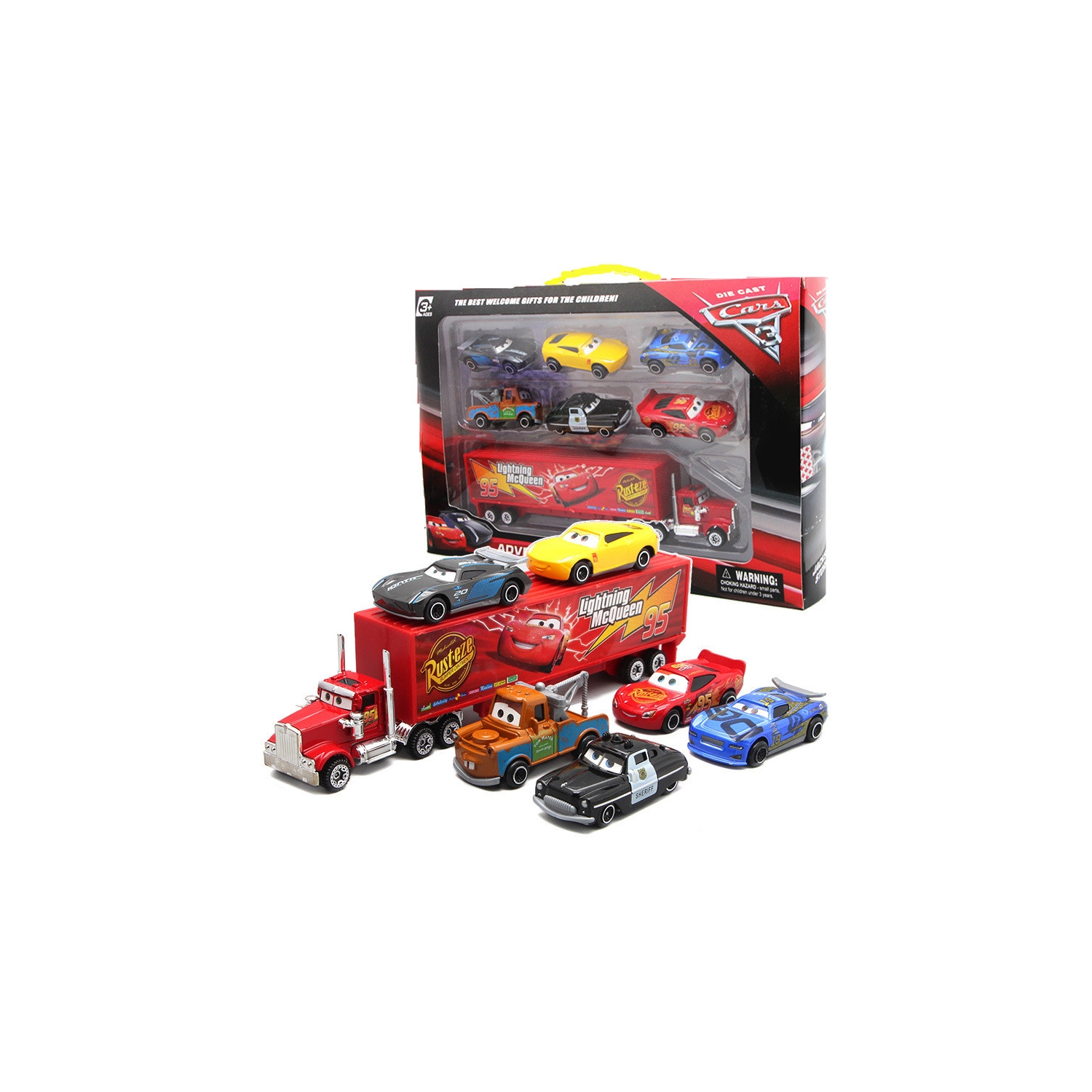 Foto 2 pulgar | Coches de Juguete Pixar Cars Lightning Mcqueen 7 Piezas Fundidos A Presión - Venta Internacional