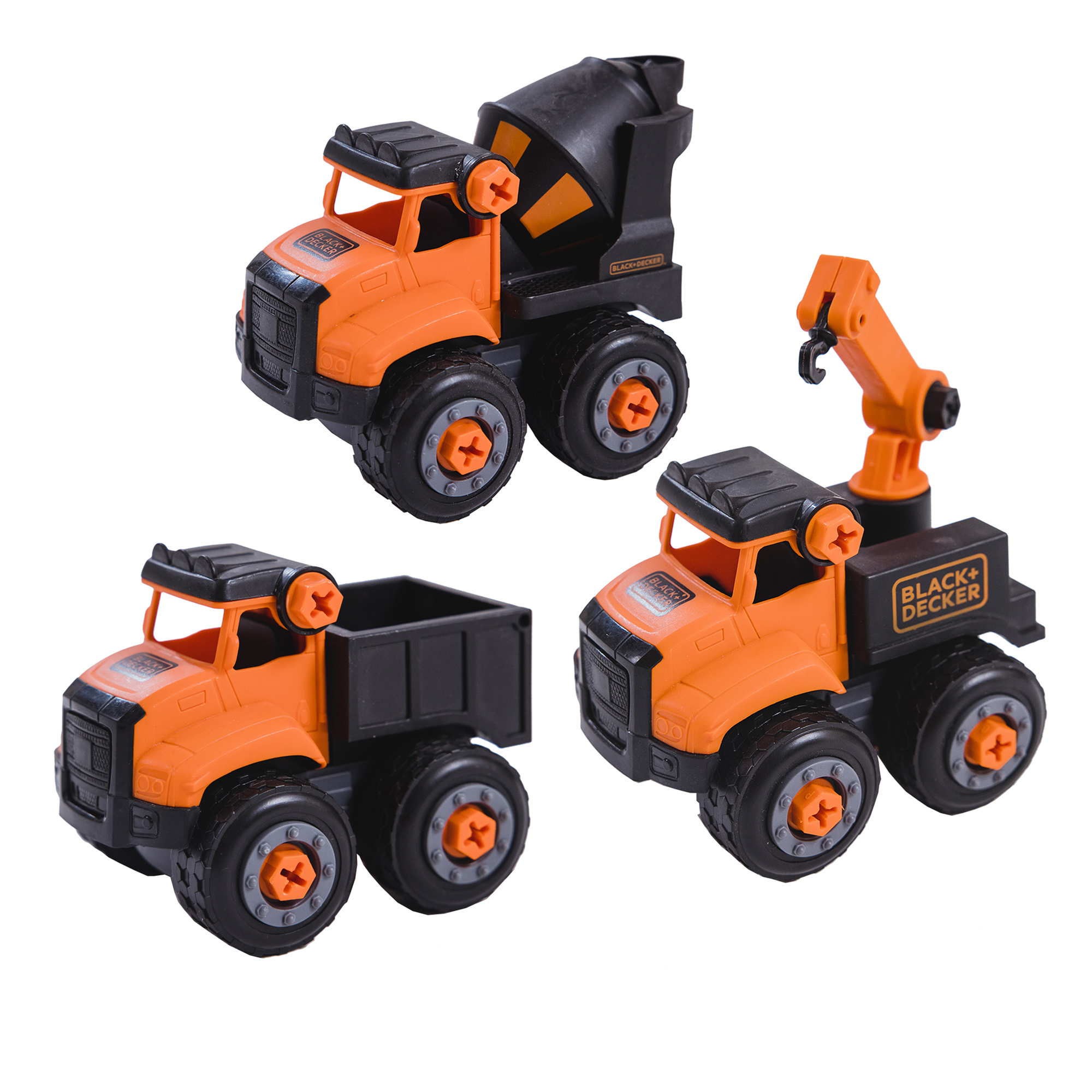 Foto 2 | Kit 3 Camiones Y Destornillador Black+decker Take Apart Dot
