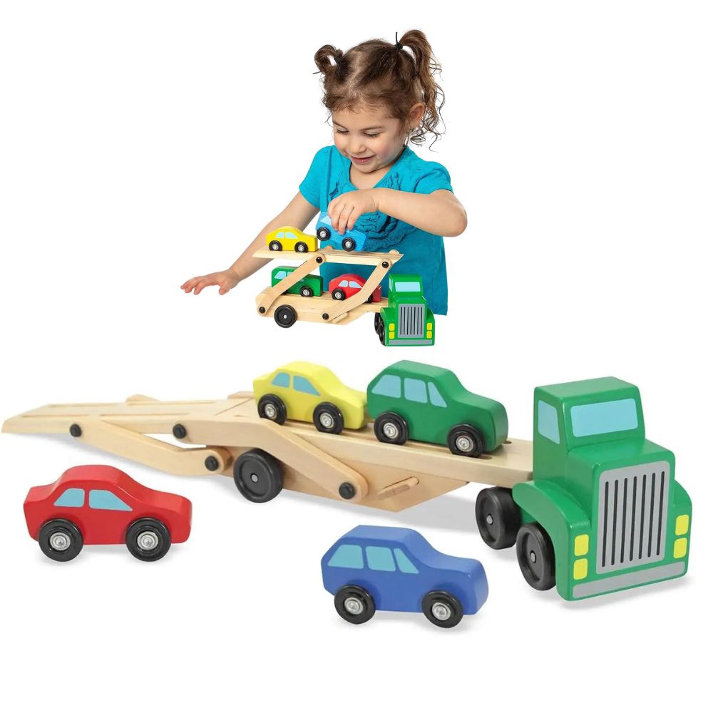 Foto 4 pulgar | Transportador de Madera Montessori para Camión De Juguete Con 4 Coches De 1 A 6 Años - Venta Internacional