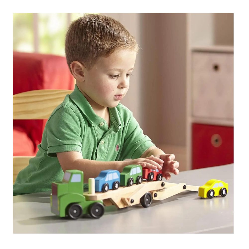 Foto 5 pulgar | Transportador de Madera Montessori para Camión De Juguete Con 4 Coches De 1 A 6 Años - Venta Internacional