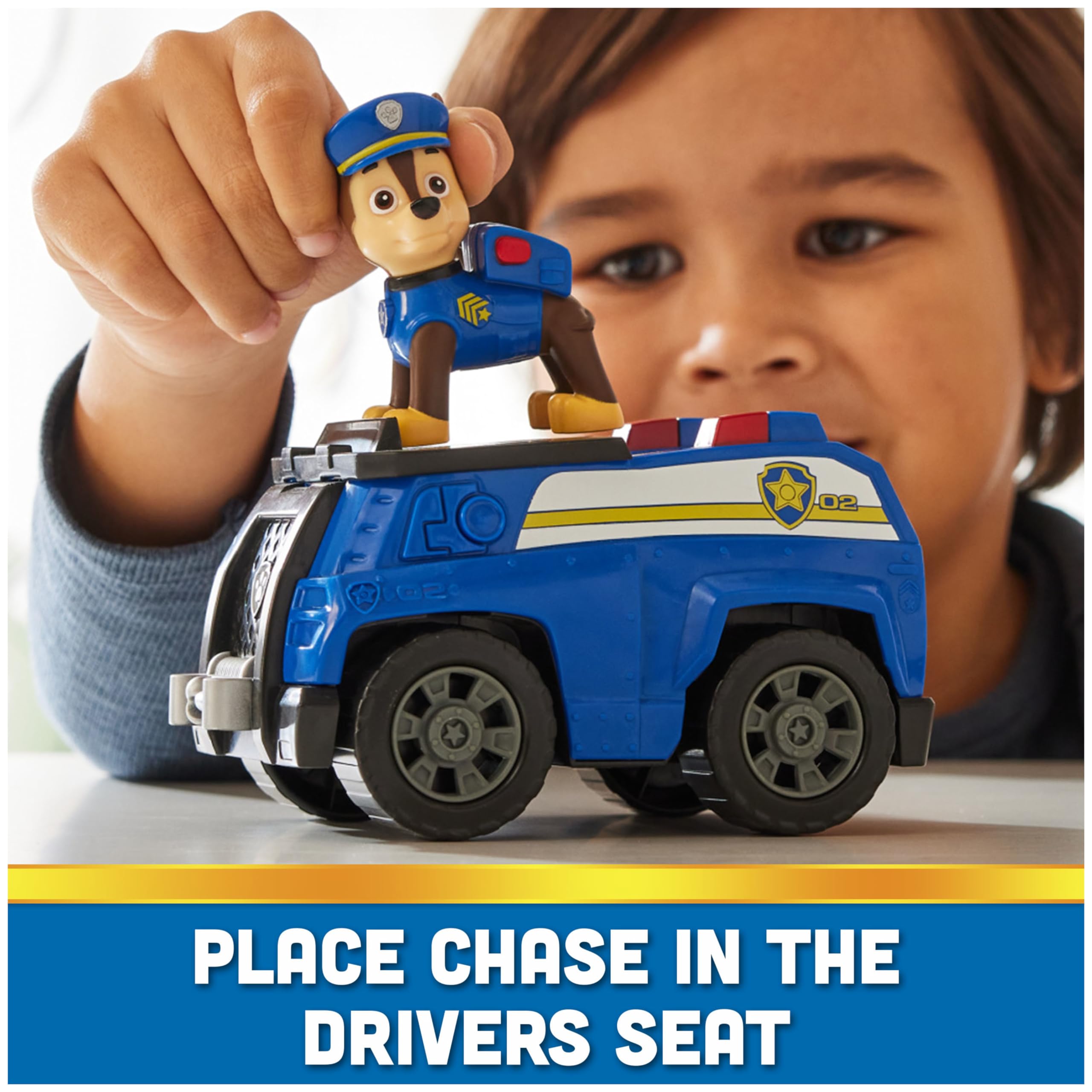 Foto 5 pulgar | Coche de Juguete Paw Patrol Chase's Patrol Cruiser con Figura de Acción - Venta Internacional