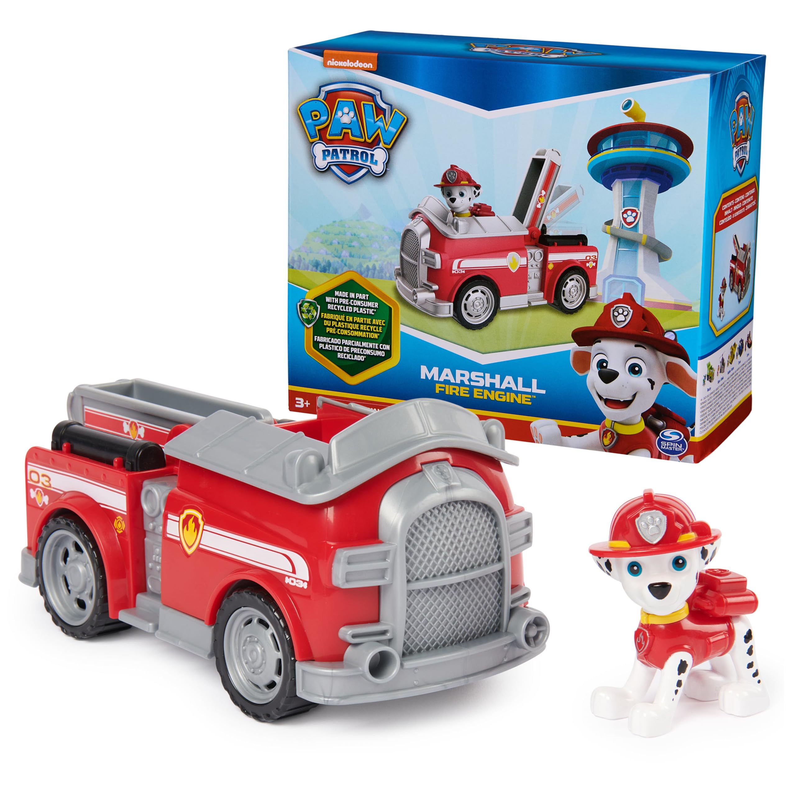 Foto 2 pulgar | Camión de Juguete Paw Patrol Marshall's Firetruck con Figura de Más de 3 Años - Venta Internacional