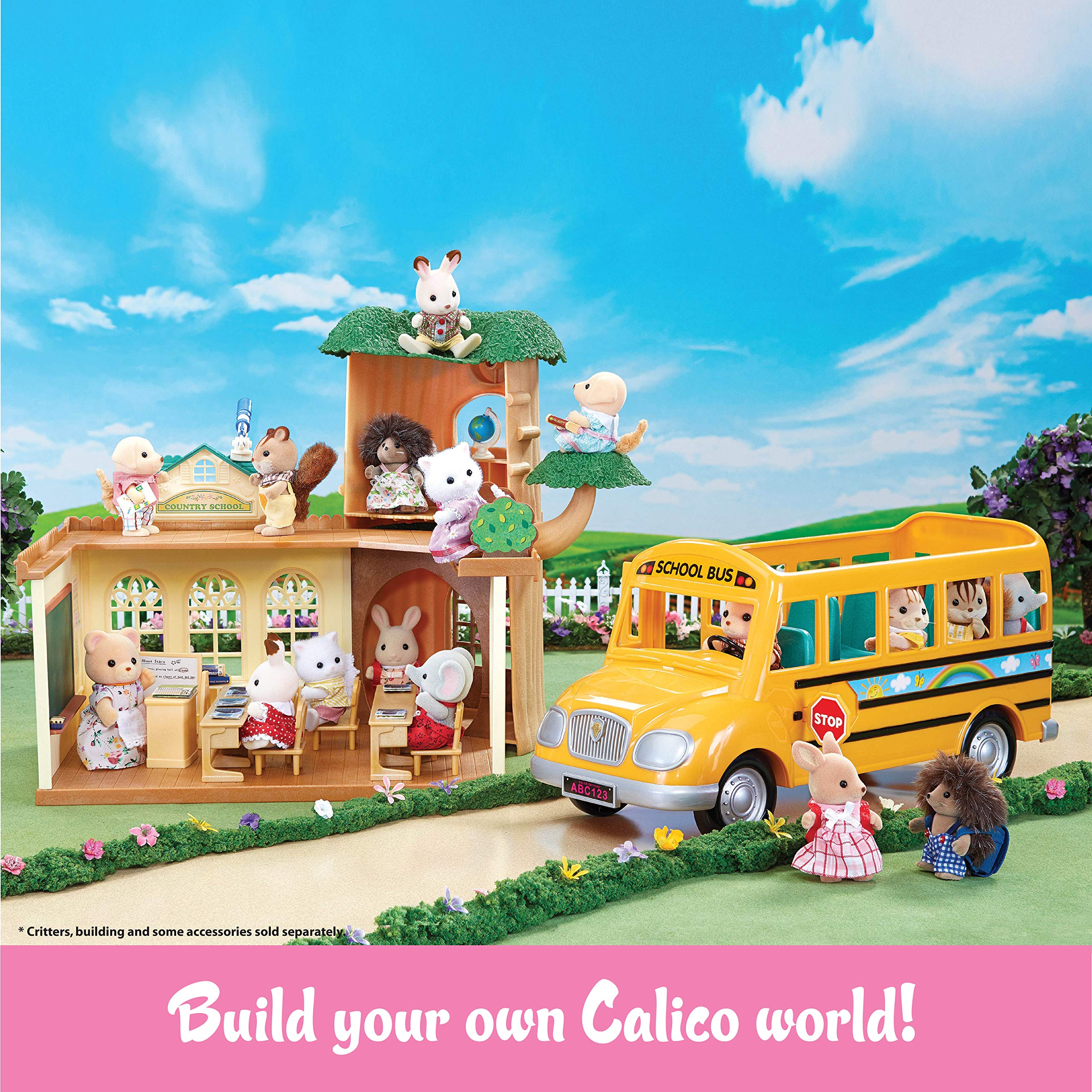 Foto 6 | Autobús Escolar De Juguete Calico Critters Country Tree Con 7 Figuras - Venta Internacional.