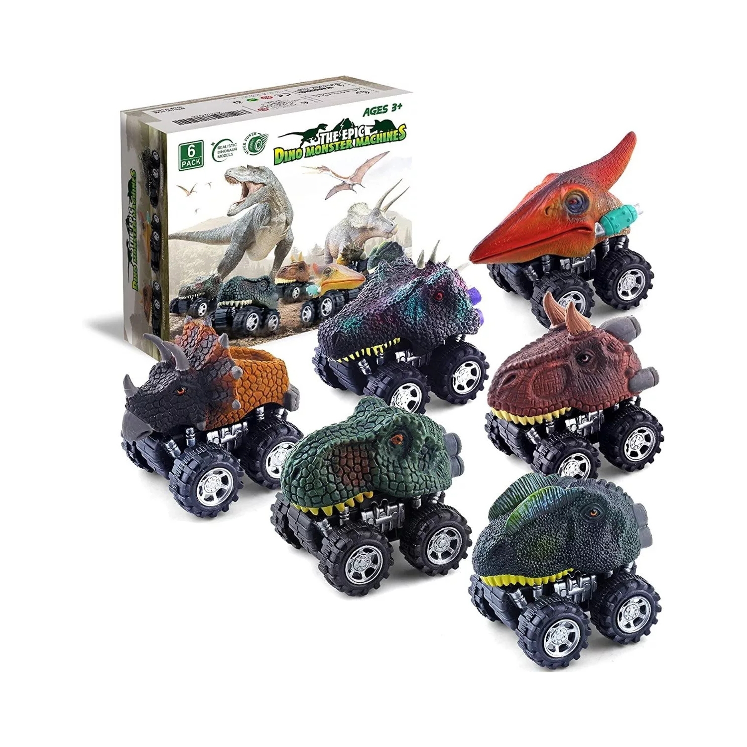 Foto 2 pulgar | Set de Juguete Dinosaur Cars T-rex Triceratops Dilofhosaurus - Venta Internacional