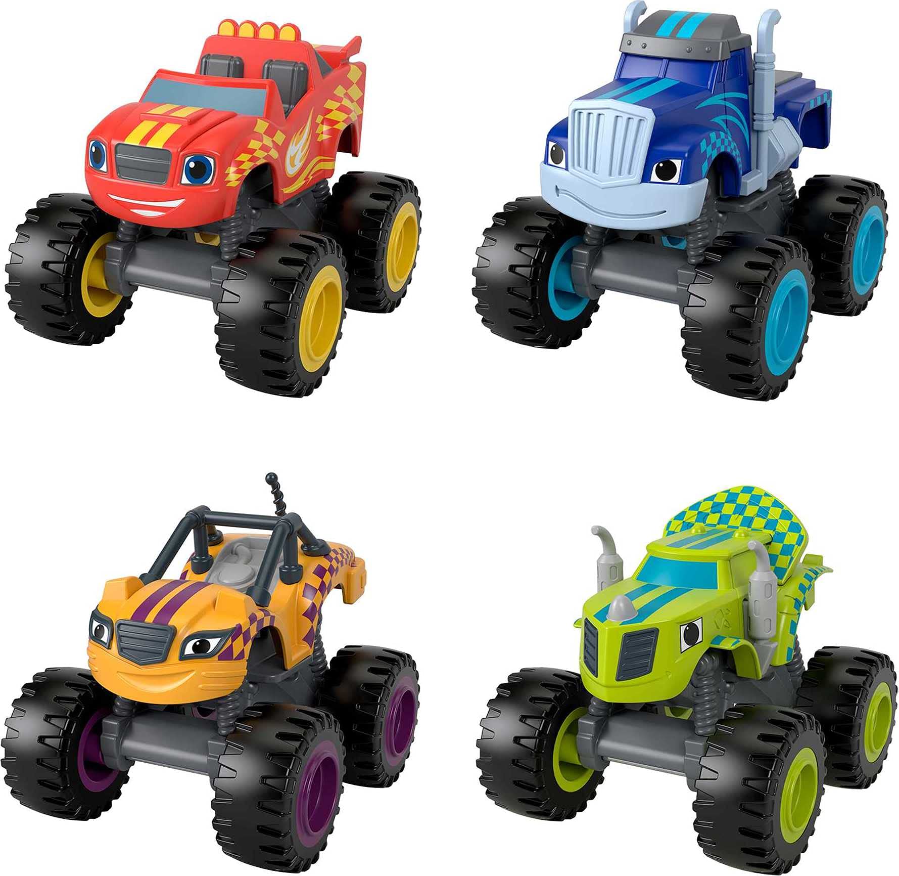 Foto 2 pulgar | Toy Fisher-price Blaze And The Monster Machines Diecast, Paquete De 4 - Venta Internacional.