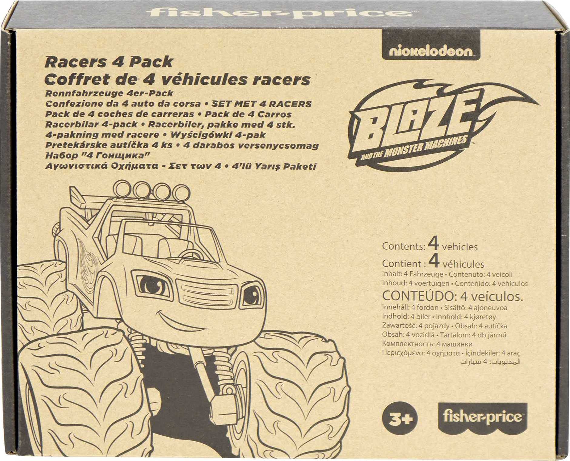 Foto 3 pulgar | Toy Fisher-price Blaze And The Monster Machines Diecast, Paquete De 4 - Venta Internacional.