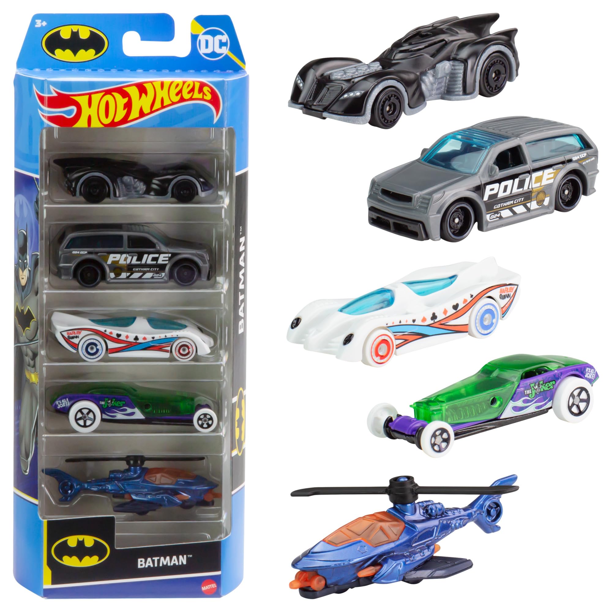 Foto 2 pulgar | Toy Cars Hot Wheels Batman A Escala 1:64, Paquete De 5 Con Batimóvil - Venta Internacional.