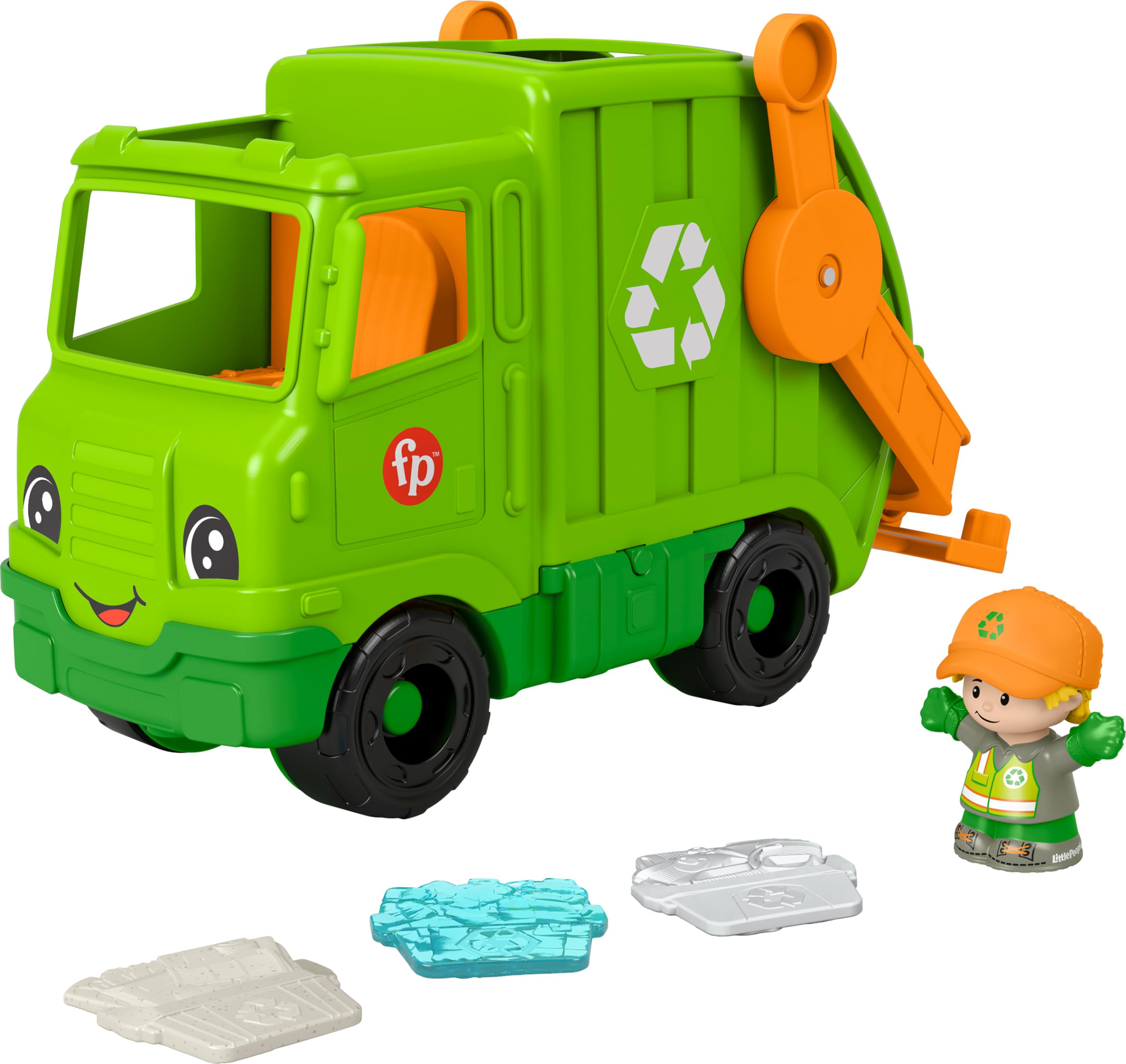 Camión De Reciclaje De Juguetes Fisher-price Little People De 1 Año O Más - Venta Internacional.