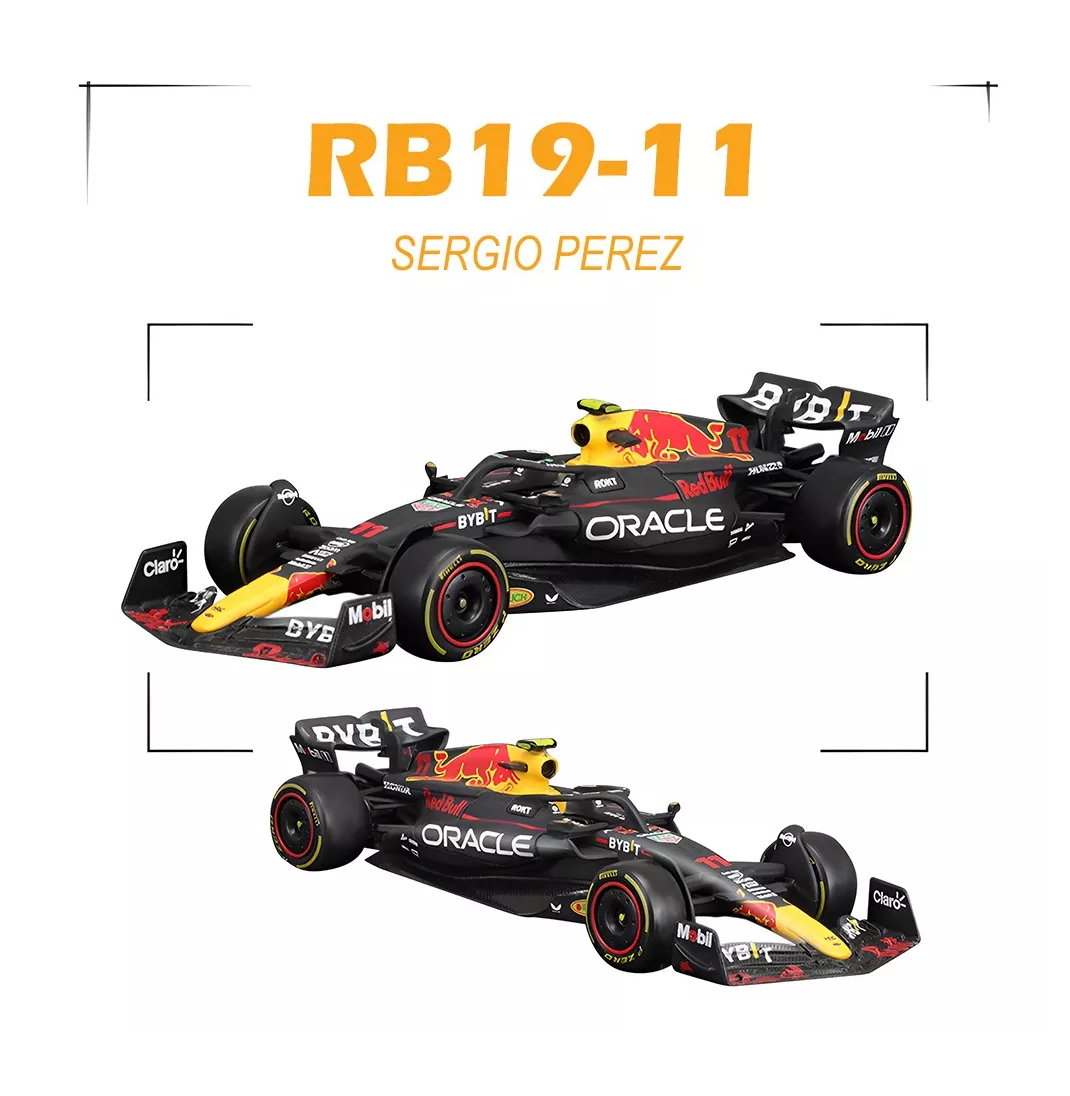 Foto 5 pulgar | Coche Sergio Pérez Fórmula 1 1:43 Burago Redbull F1 Rb19 #11