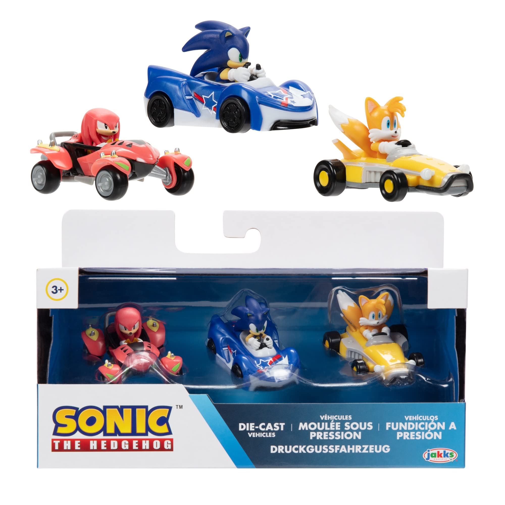 Pack De 3 Vehículos Fundidos A Presión Sonic The Hedgehog A Escala 1:64 - Venta Internacional.