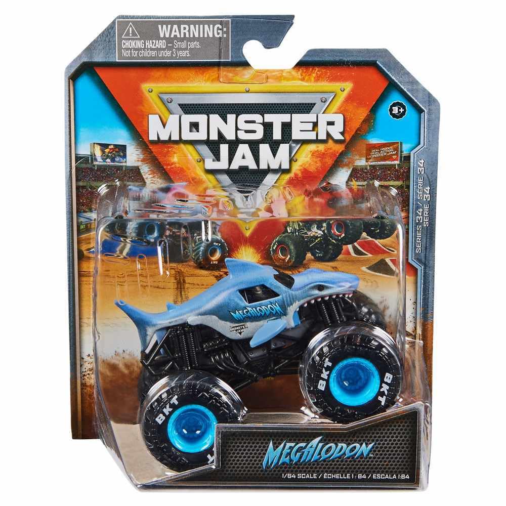 Camión Fundido A Presión Toy Monster Jam, Escala 1:64, Serie 34 Megalodon - Venta Internacional.