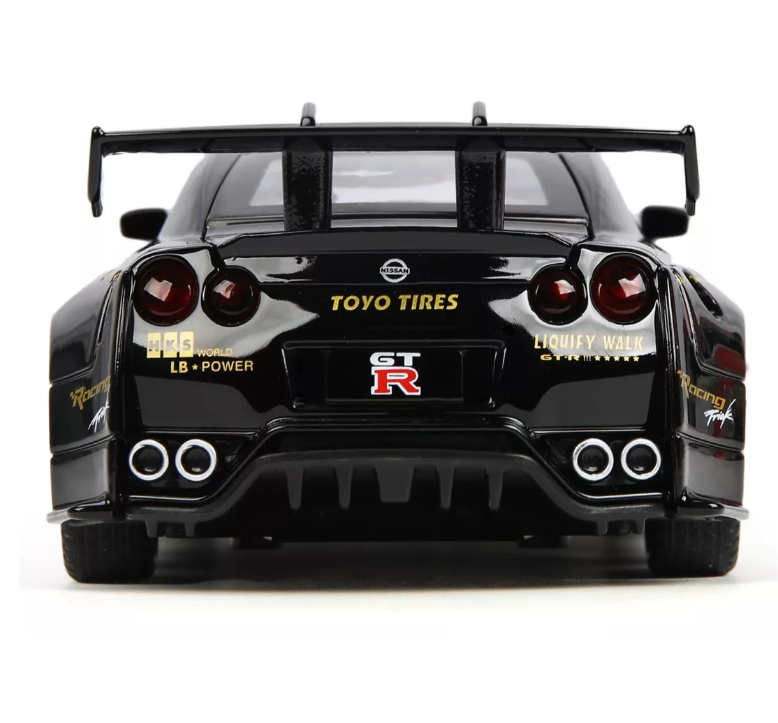 Foto 3 | Carro De Coleccion Nissan Gtr R35 1:32 Autos A Escala Negro Lineas Amarilas