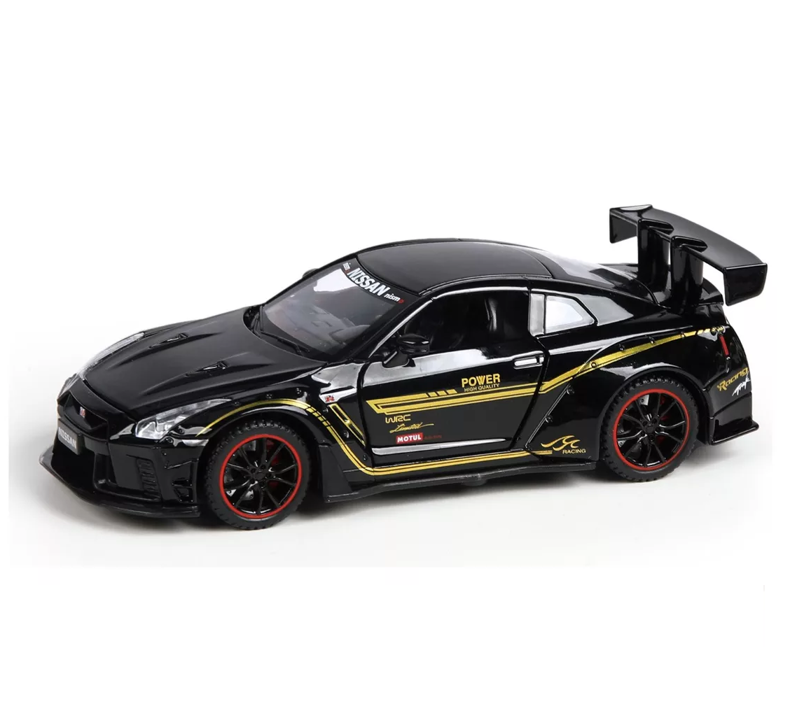 Foto 4 | Carro De Coleccion Nissan Gtr R35 1:32 Autos A Escala Negro Lineas Amarilas