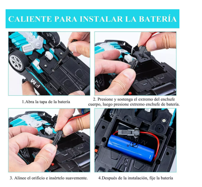 Foto 4 | 2 En 1 Coche Recargable De Control Remoto Para Niños, Azul