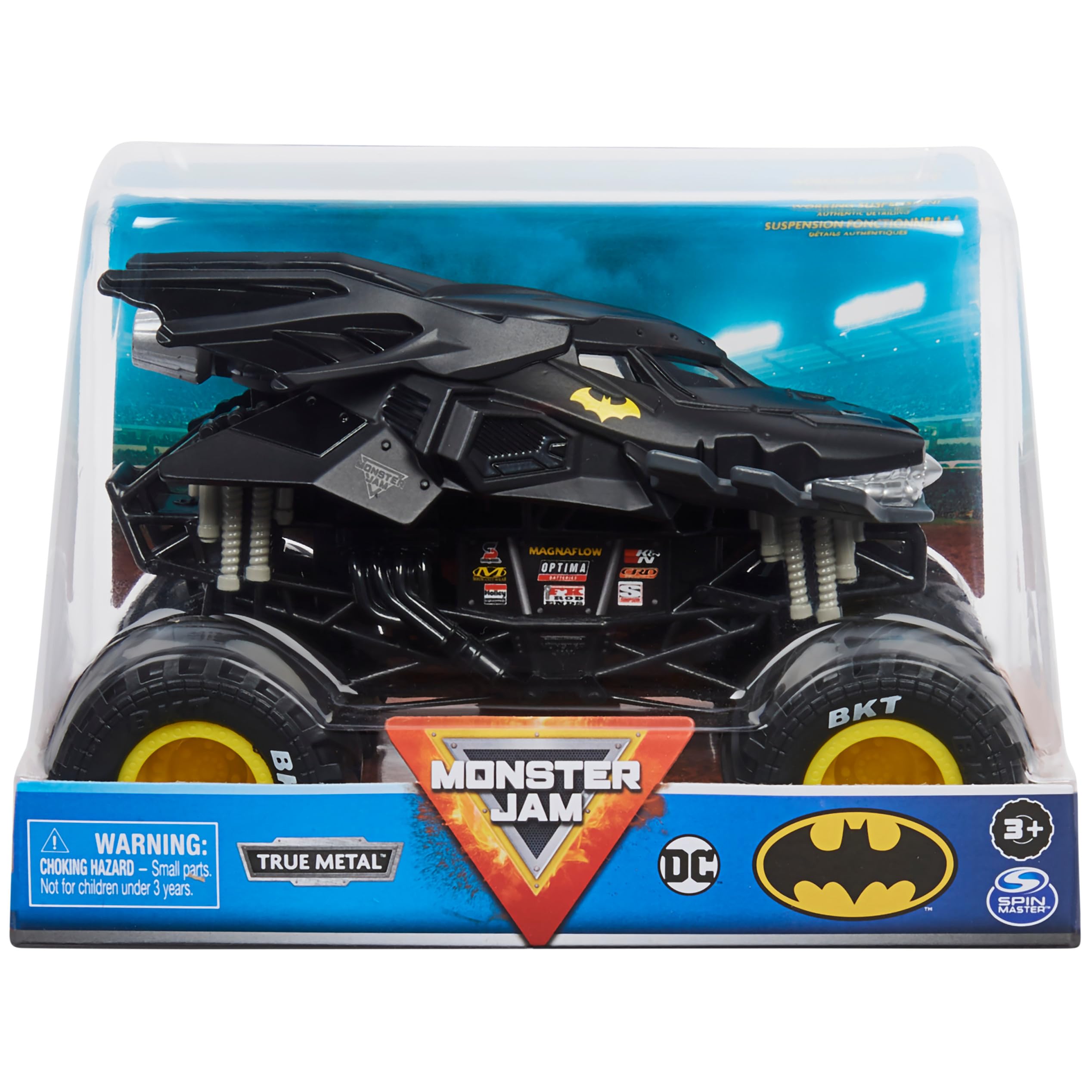 Foto 3 pulgar | Batmóvil Retro Batman Monster Truck Monster Jam 1:24 - Venta Internacional