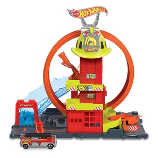 Foto 1 | Set De Pistas Para Coches De Juguete Hot Wheels City Super Loop Fire Station - Venta Internacional.