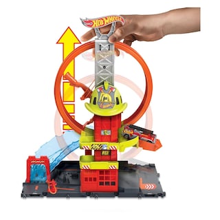 Foto 3 | Set De Pistas Para Coches De Juguete Hot Wheels City Super Loop Fire Station - Venta Internacional.