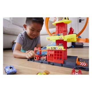 Foto 4 | Set De Pistas Para Coches De Juguete Hot Wheels City Super Loop Fire Station - Venta Internacional.