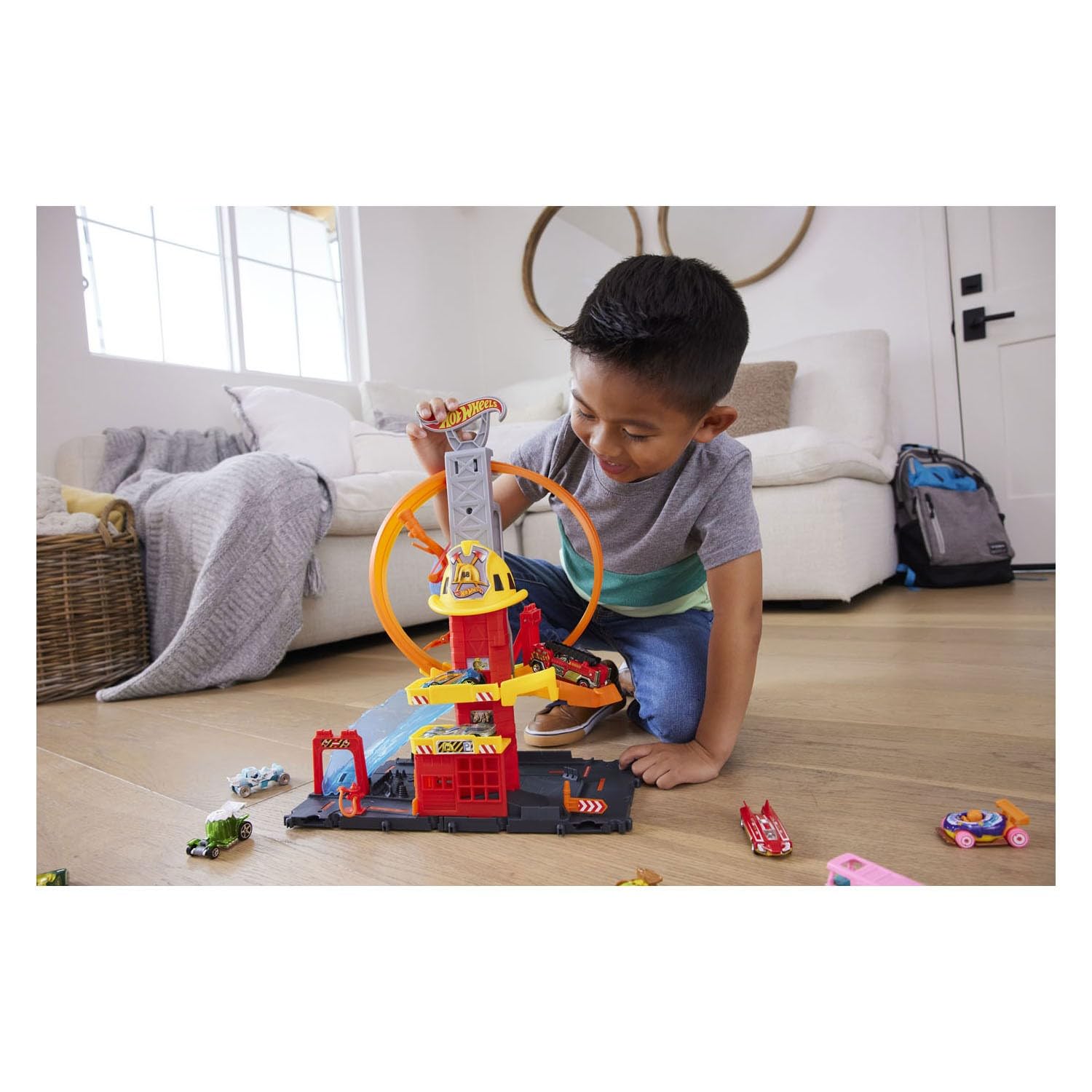 Foto 6 pulgar | Set De Pistas Para Coches De Juguete Hot Wheels City Super Loop Fire Station - Venta Internacional.