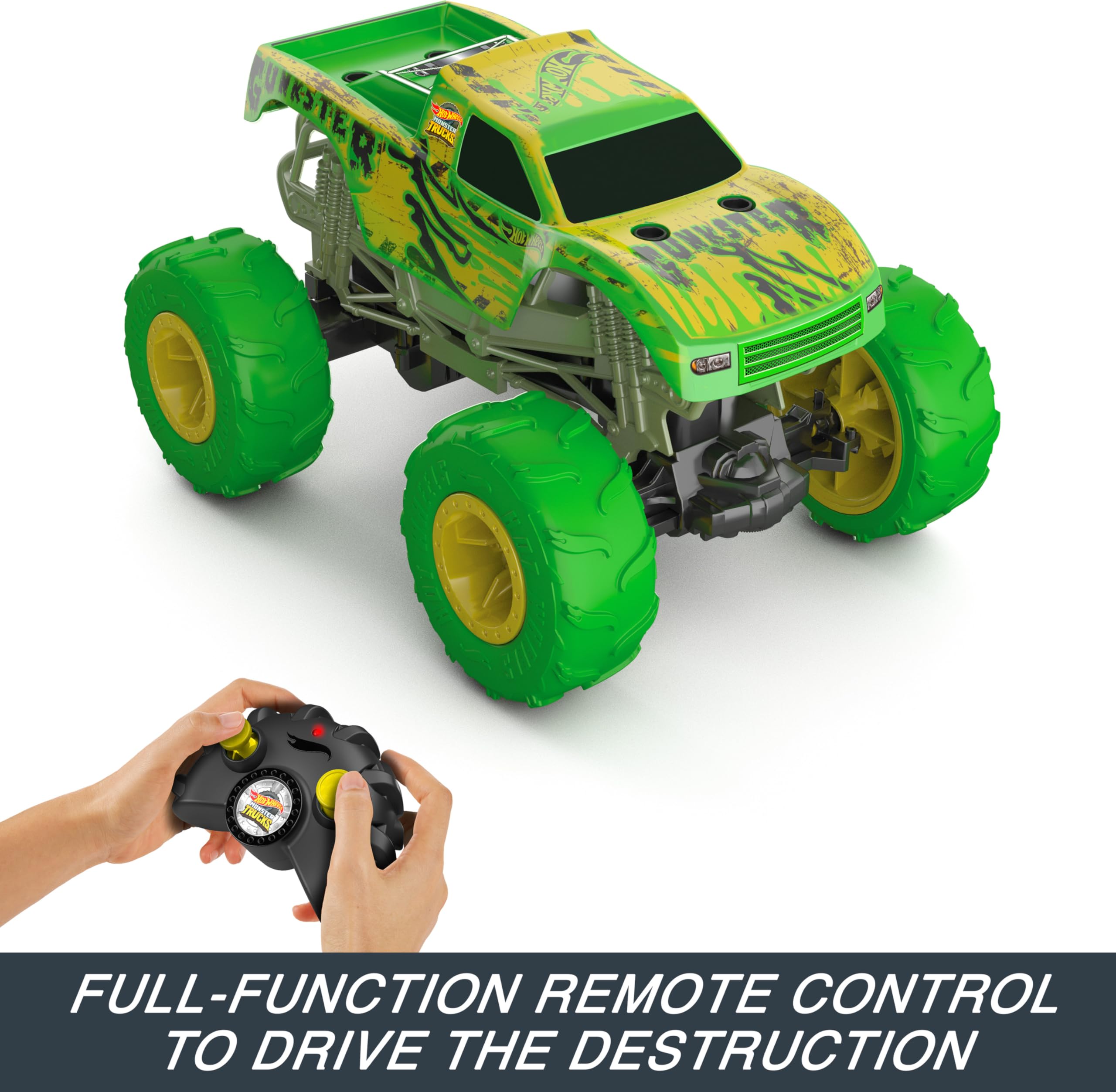 Foto 5 pulgar | Juguete Rc Hot Wheels Monster Trucks Gunkster A Escala 1:15 - Venta Internacional.