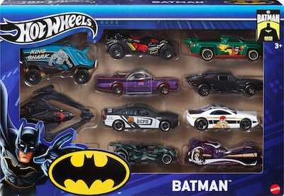 Foto 1 | Toy Cars Hot Wheels Con Temática De Batman, Paquete De 10 Unidades, 1:64 Fundido A Presión - Venta Internacional.