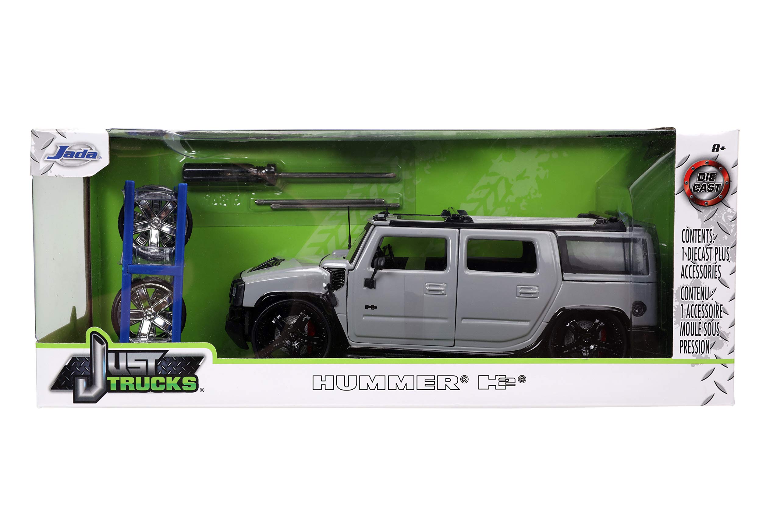 Foto 8 pulgar | Coche Fundido A Presión Jada Toys Just Trucks 1:24 2003 Hummer H2 Grey - Venta Internacional.