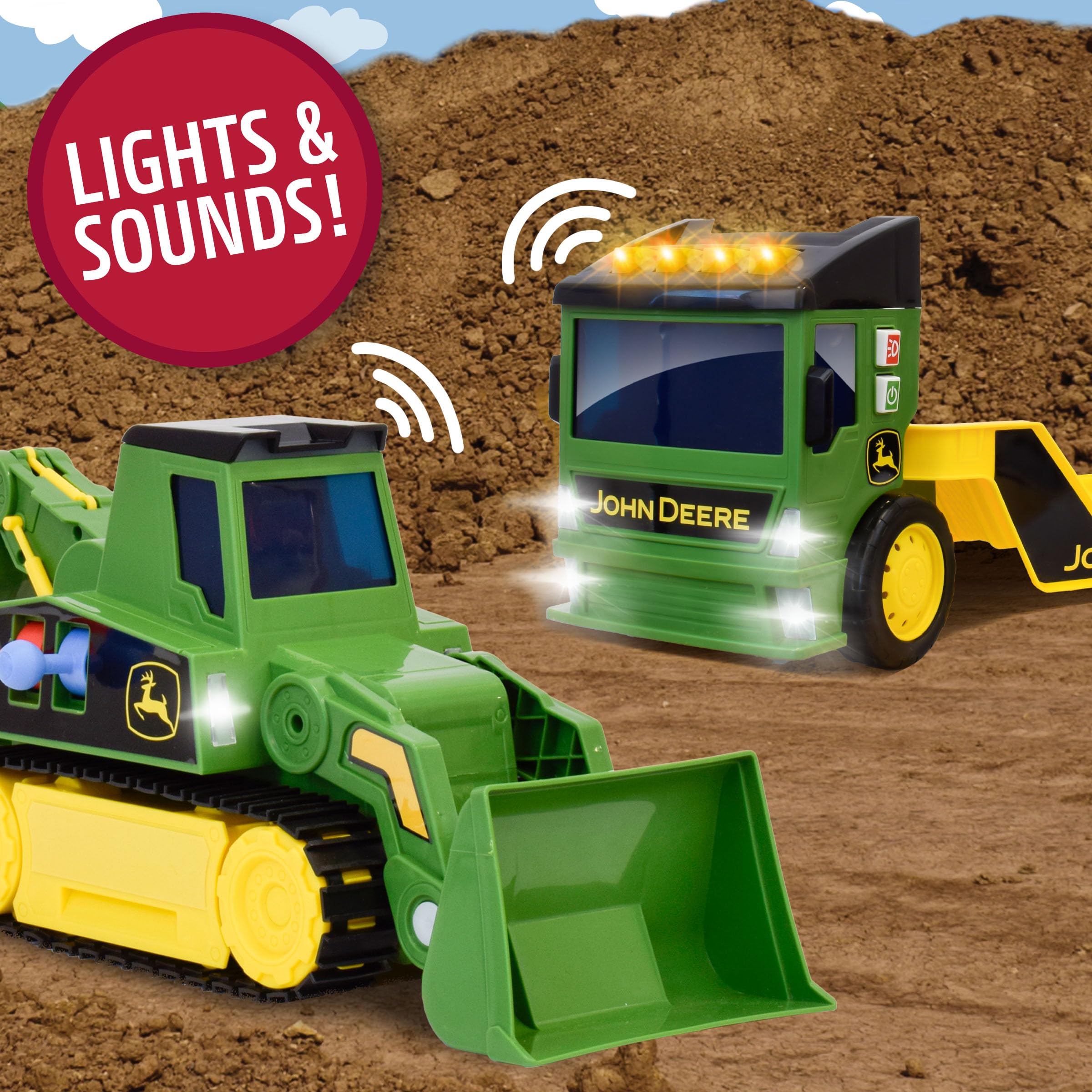 Foto 5 | Mega Mover De Juguete John Deere Con 2 Camiones Grandes Para Niños Mayores De 3 Años - Venta Internacional.