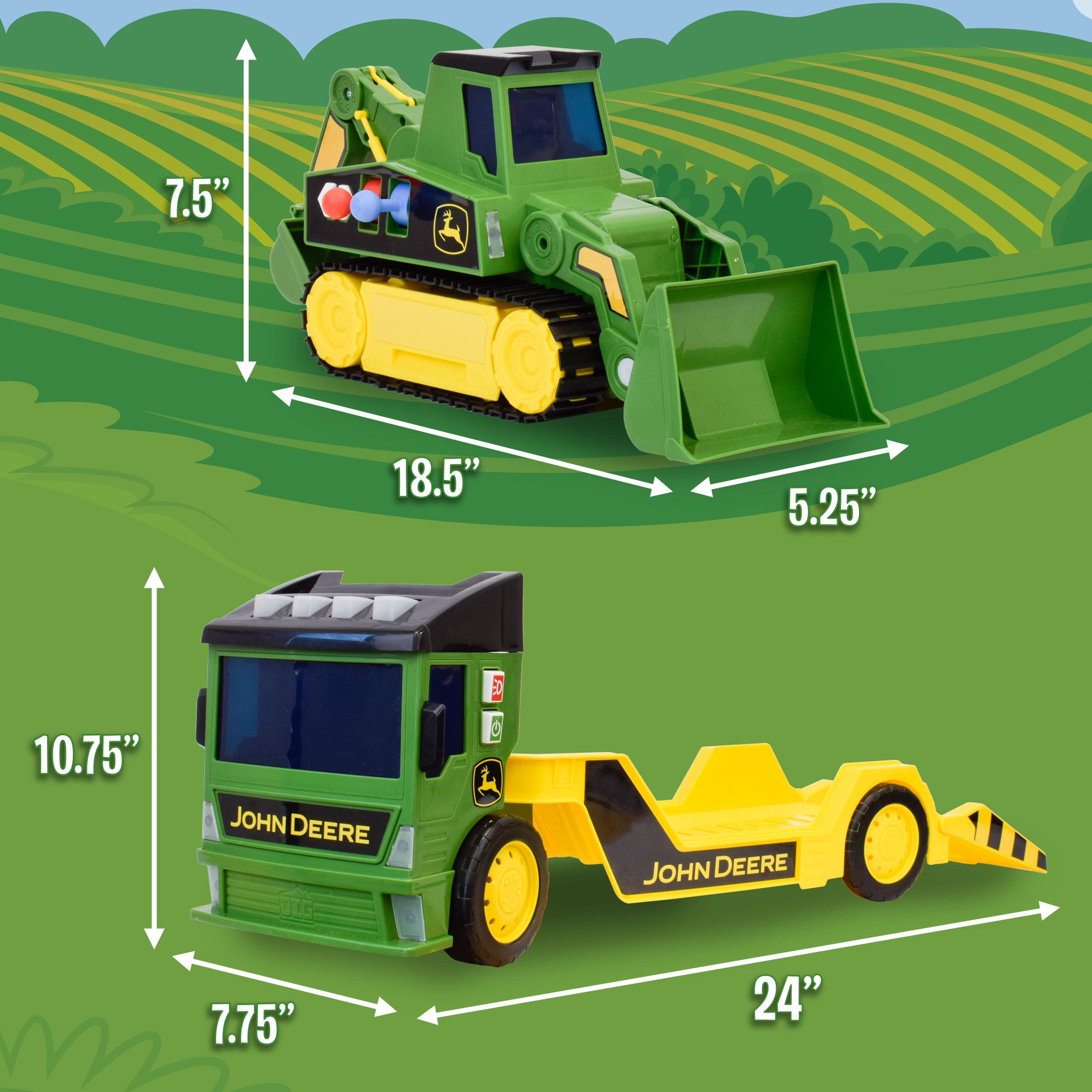 Foto 7 pulgar | Mega Mover De Juguete John Deere Con 2 Camiones Grandes Para Niños Mayores De 3 Años - Venta Internacional.