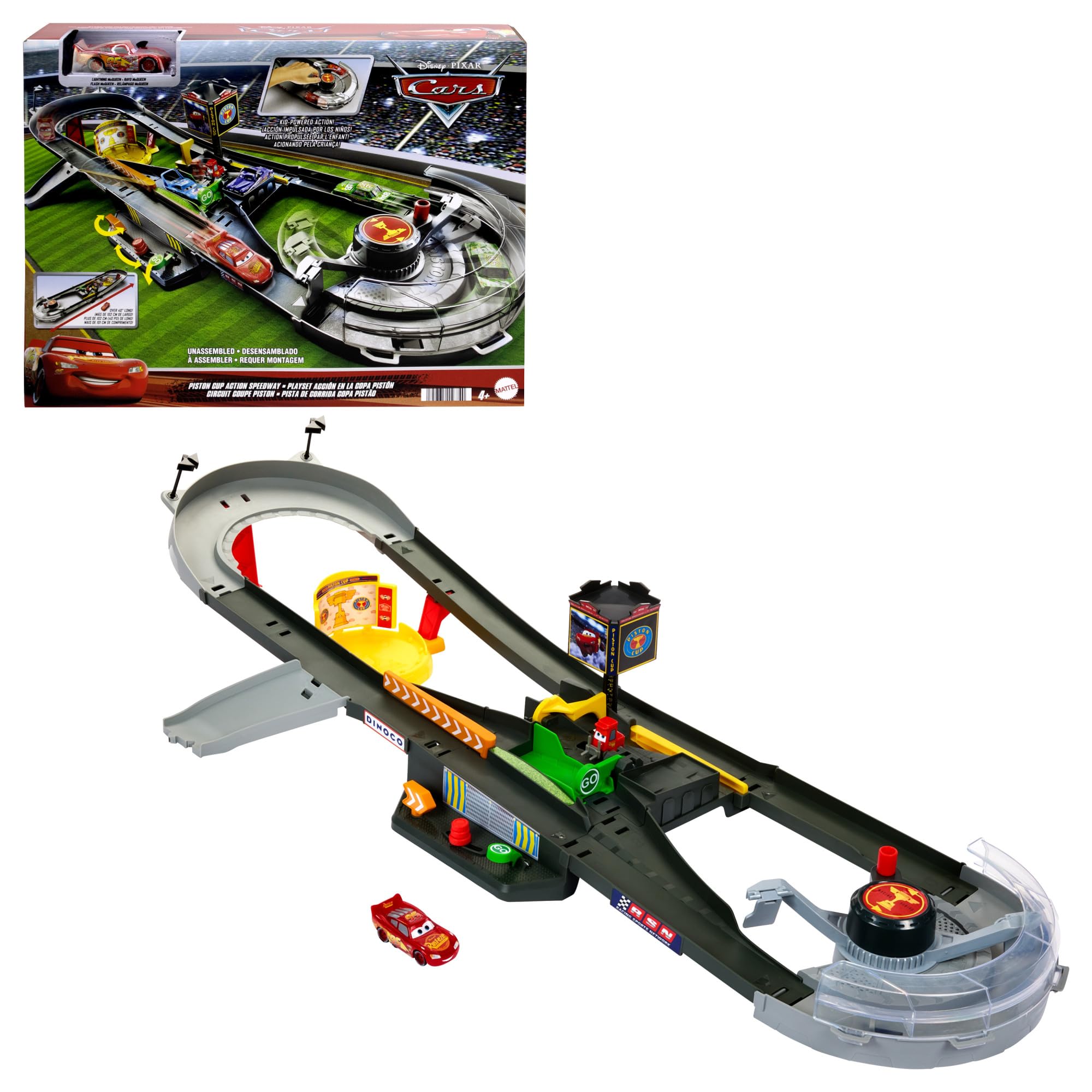 Foto 2 pulgar | Set De Atletismo Mattel Disney Pixar Cars Piston Cup Action Speedway - Venta Internacional.