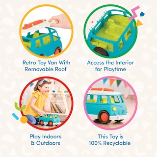 Foto 3 | Ruedas Toy Camper Van Battat Wonder, Azules, Para Niños Mayores De 1 Año - Venta Internacional.