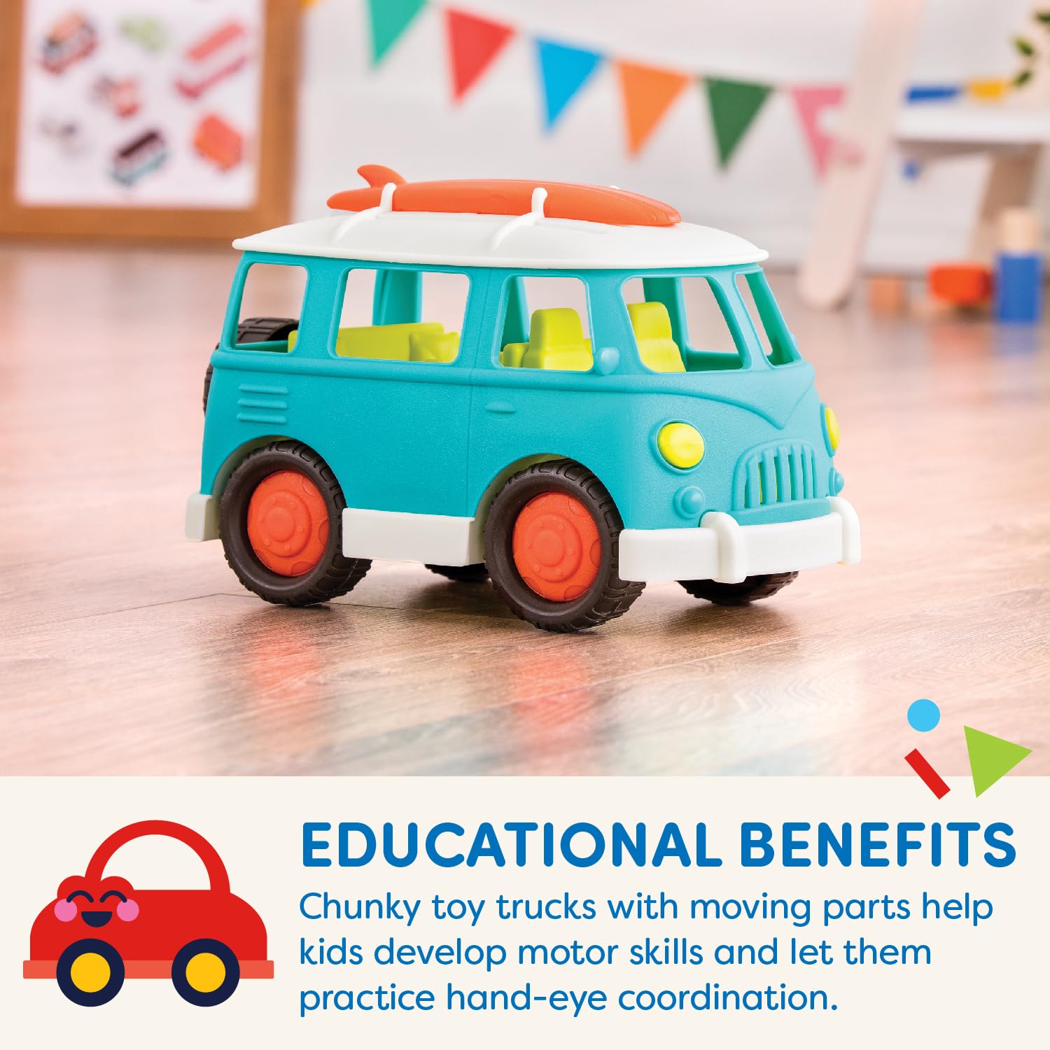 Foto 5 pulgar | Ruedas Toy Camper Van Battat Wonder, Azules, Para Niños Mayores De 1 Año - Venta Internacional.