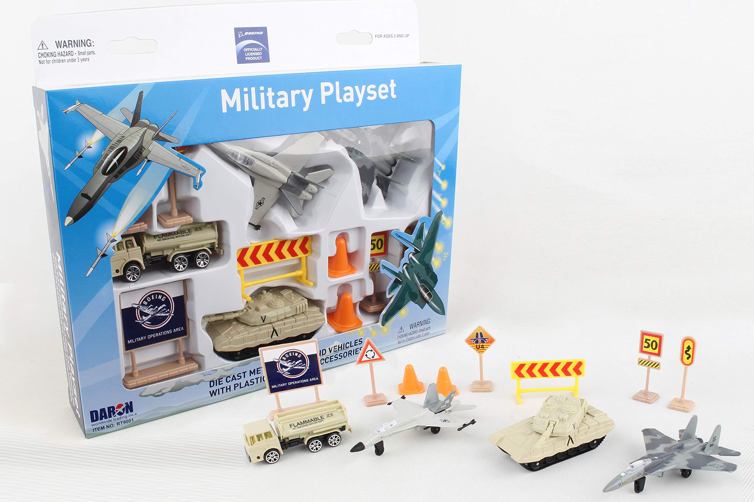 Set De Juego Militar Daron Boeing Con 2 Modelos De Aviones Y Vehículos - Venta Internacional.