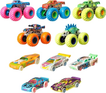 Foto 1 | Hot Wheels De Toy Monster Trucks, Paquete De 10 Unidades, 5 Unidades Que Brillan En La Oscuridad - Venta Internacional.