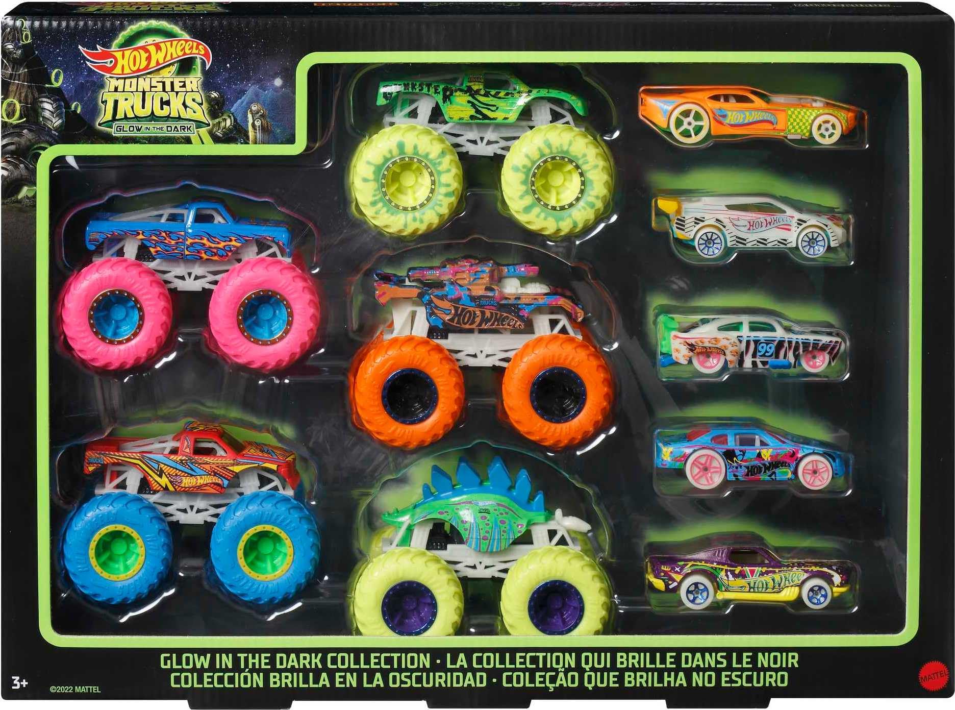 Foto 7 pulgar | Hot Wheels De Toy Monster Trucks, Paquete De 10 Unidades, 5 Unidades Que Brillan En La Oscuridad - Venta Internacional.