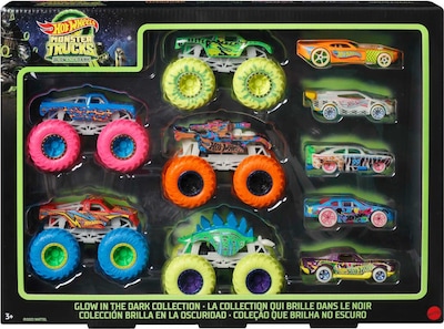 Foto 6 | Hot Wheels De Toy Monster Trucks, Paquete De 10 Unidades, 5 Unidades Que Brillan En La Oscuridad - Venta Internacional.