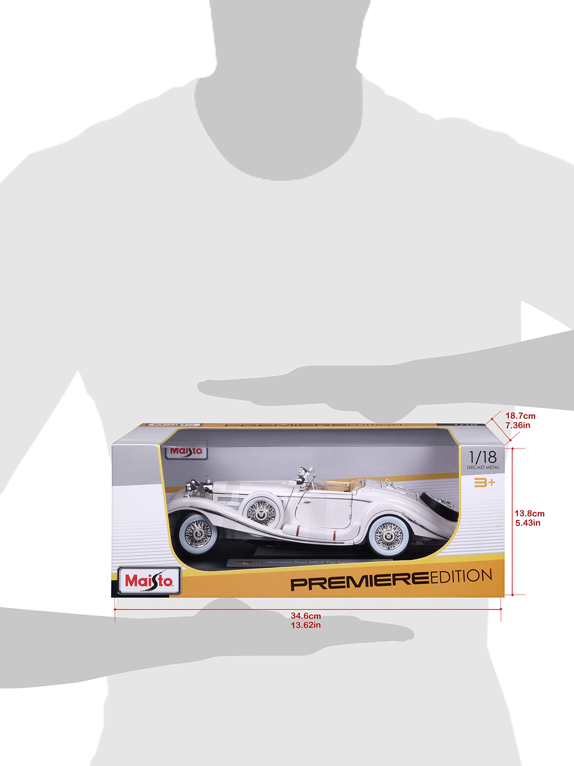 Foto 6 | Vehículo Fundido A Presión Maisto 1936 M-b 500 K Type Specialroadster 1:18 - Venta Internacional.