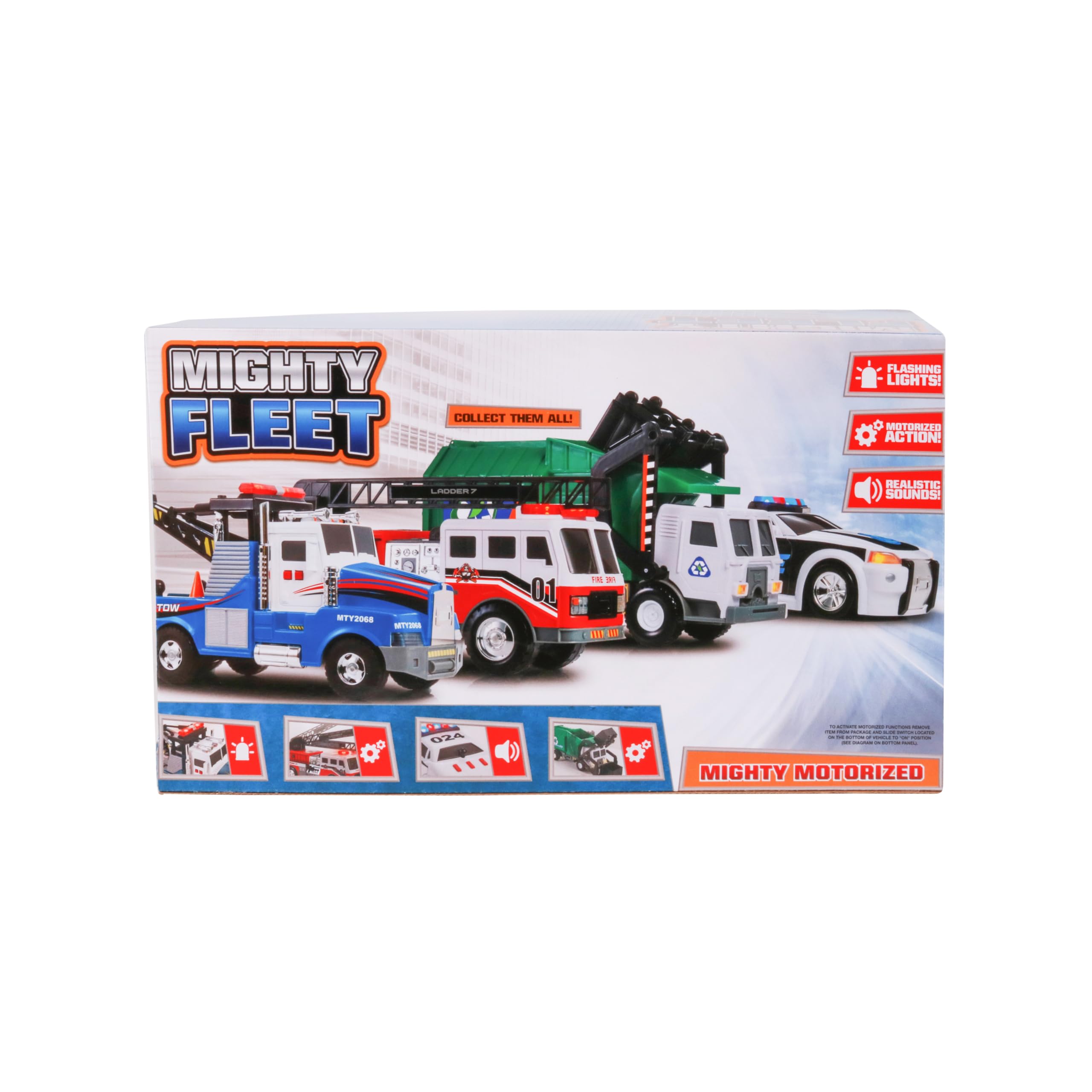 Foto 7 pulgar | Grúa De Juguete Mighty Fleet Mighty Motorizada Con Luces Y Sonidos - Venta Internacional.