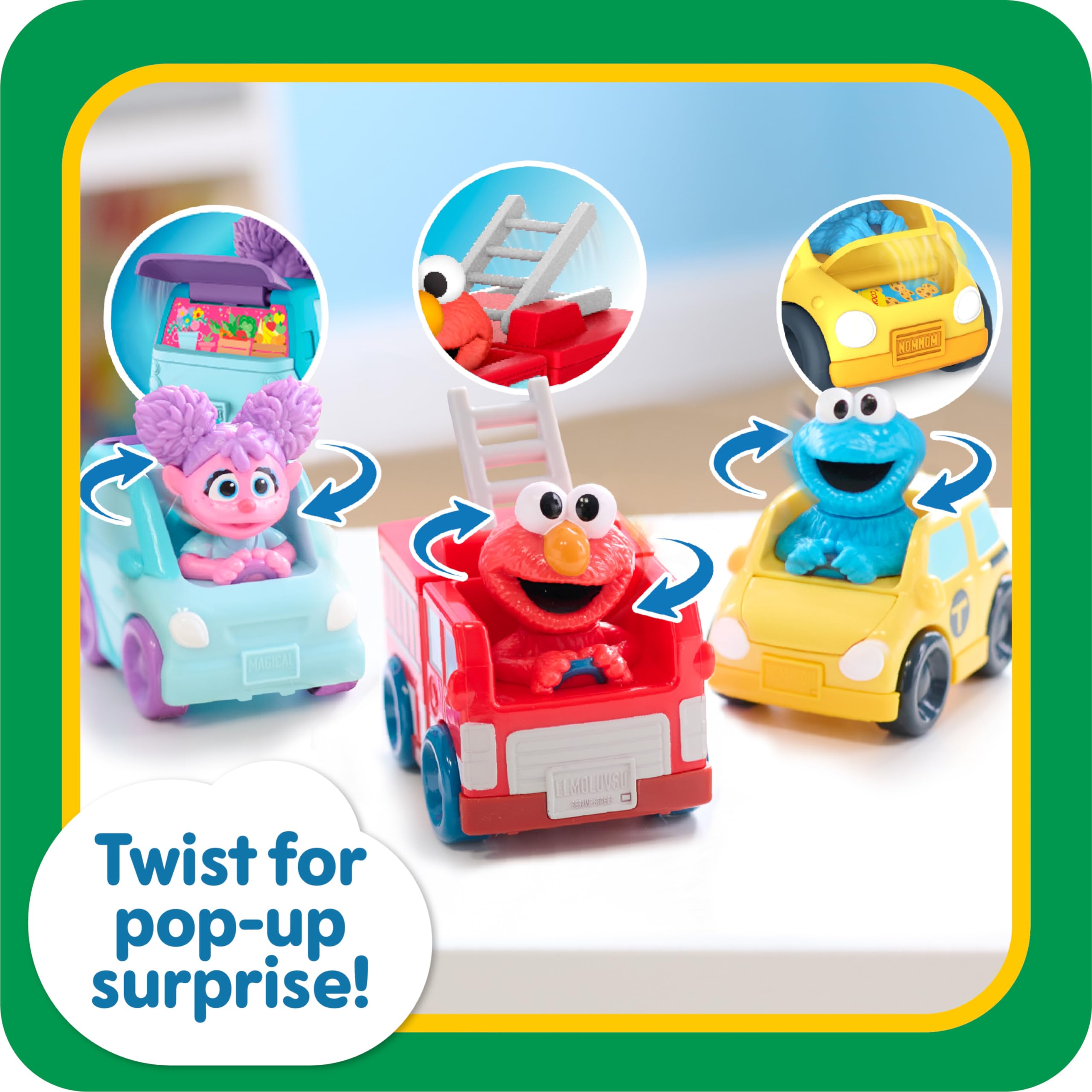 Foto 4 pulgar | Vehículos de Juguete Just Play Sesame Street Twist And Pop 3 Piezas - Venta Internacional