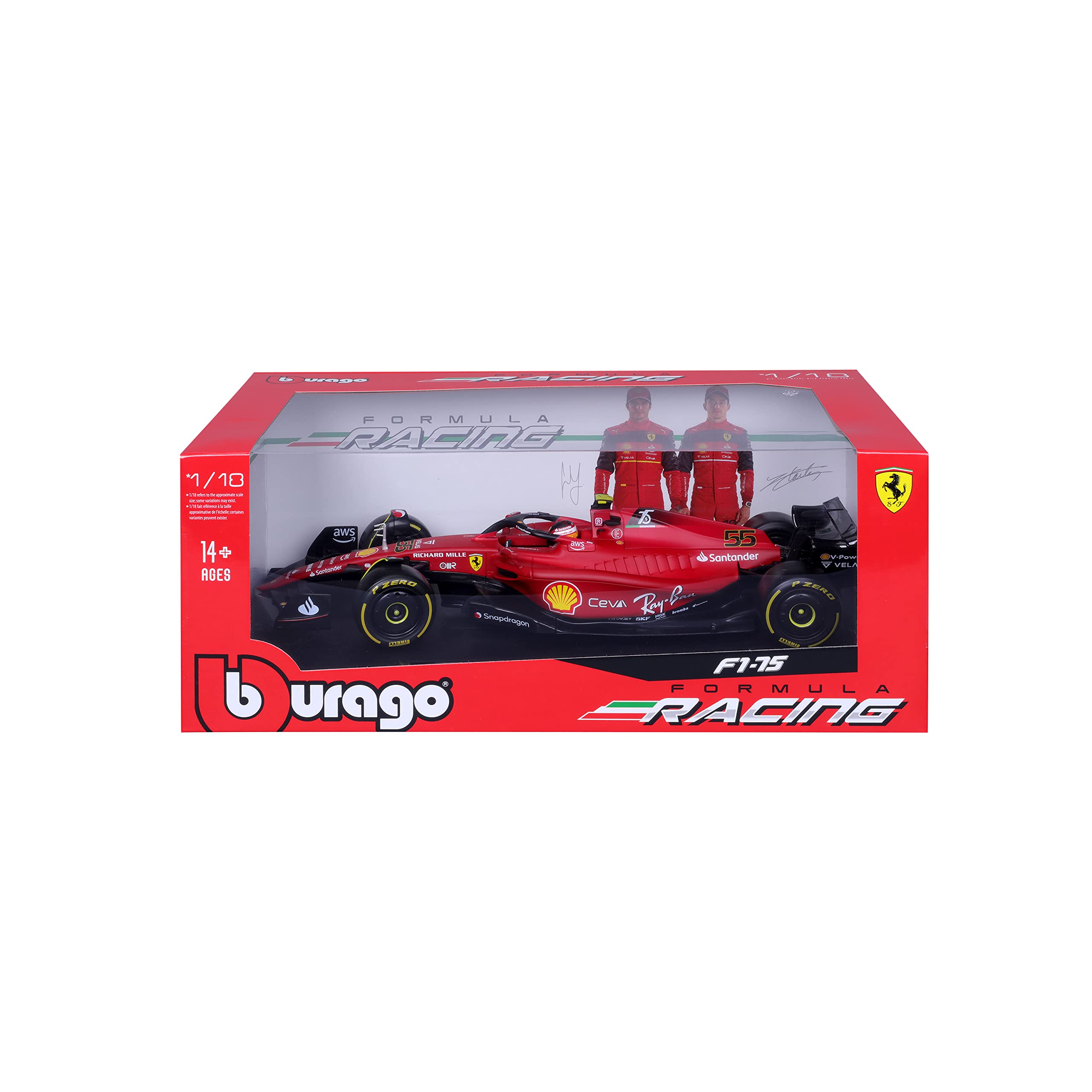 Foto 8 pulgar | Coche Fundido A Presión Bburago Sfr Ferrari 2022 A Escala 1:18 - Venta Internacional.