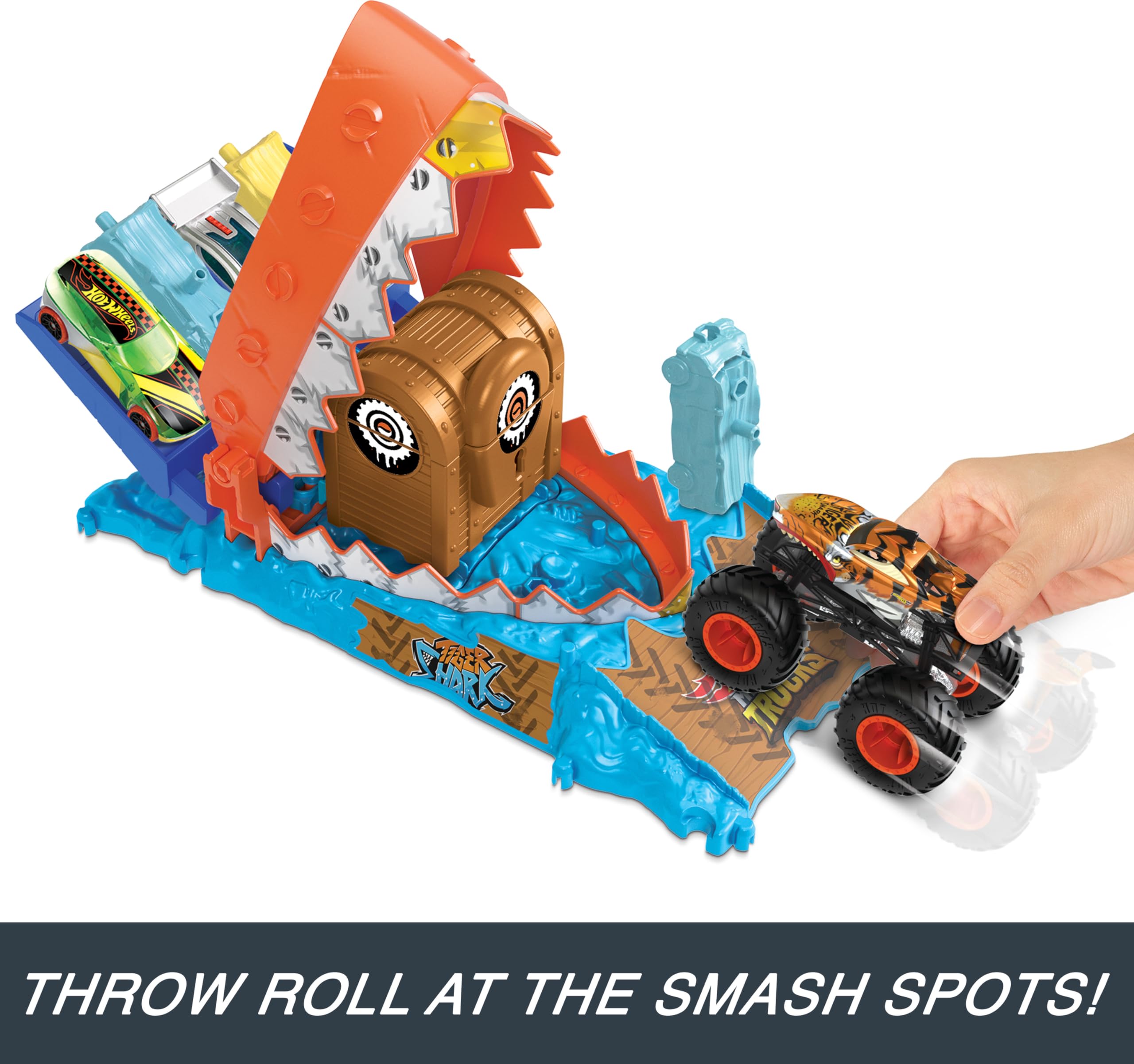 Foto 2 | Camión De Juguete Y Set De Juego Hot Wheels Monster Trucks Arena Smashers - Venta Internacional.