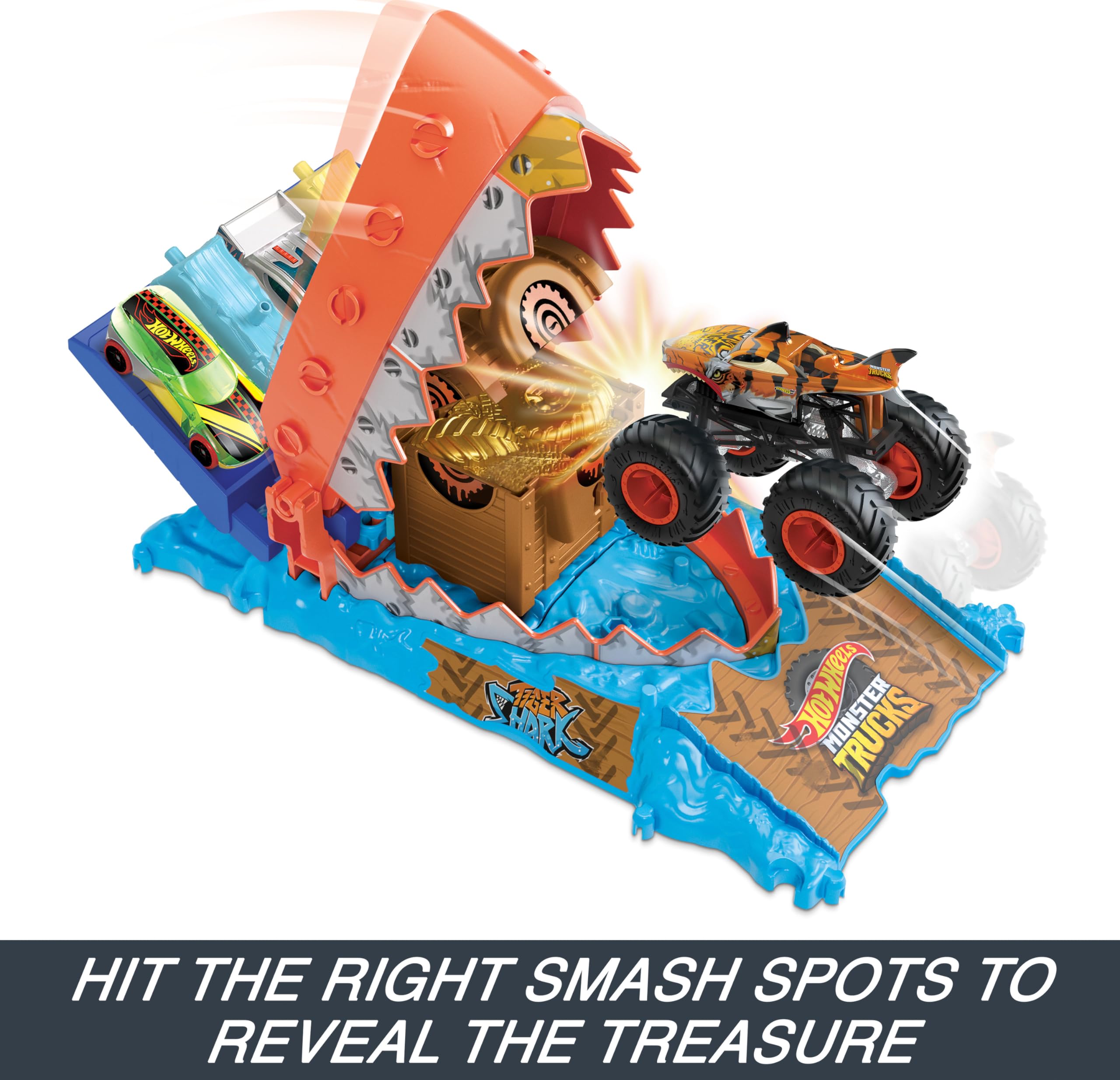 Foto 4 | Camión De Juguete Y Set De Juego Hot Wheels Monster Trucks Arena Smashers - Venta Internacional.