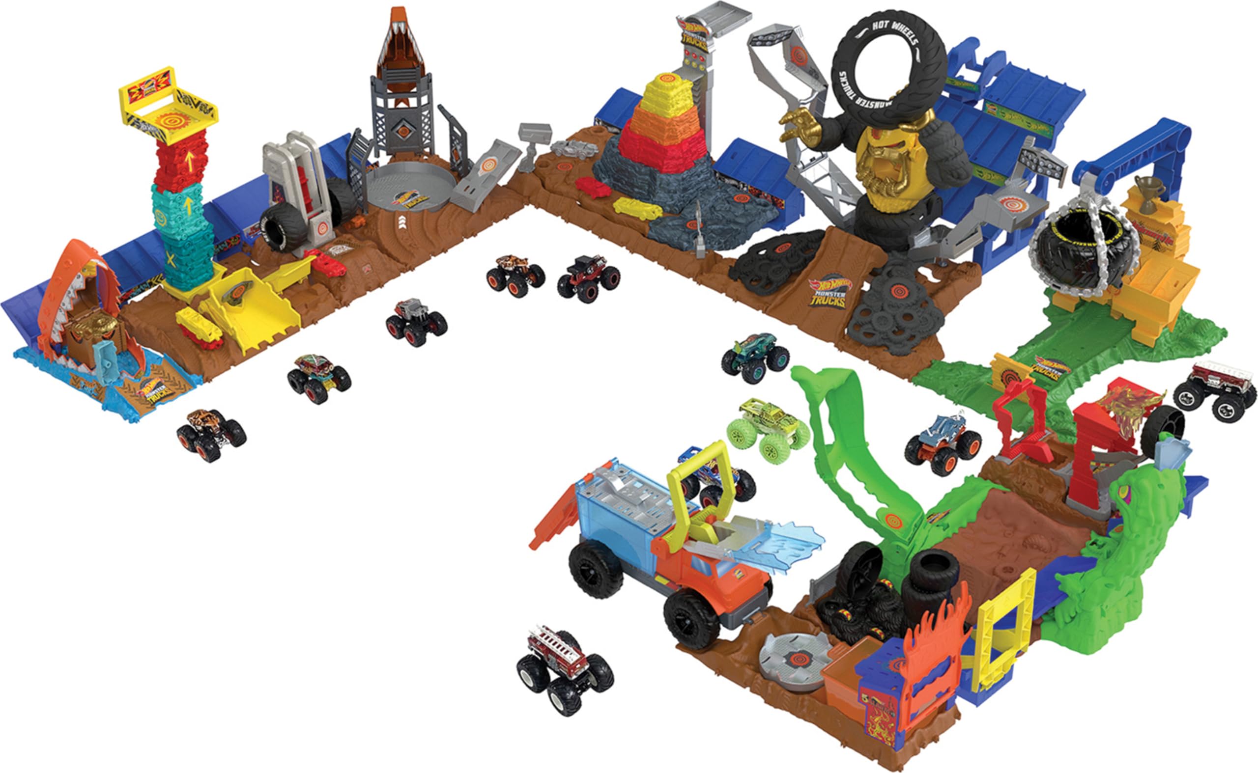 Foto 6 | Camión De Juguete Y Set De Juego Hot Wheels Monster Trucks Arena Smashers - Venta Internacional.