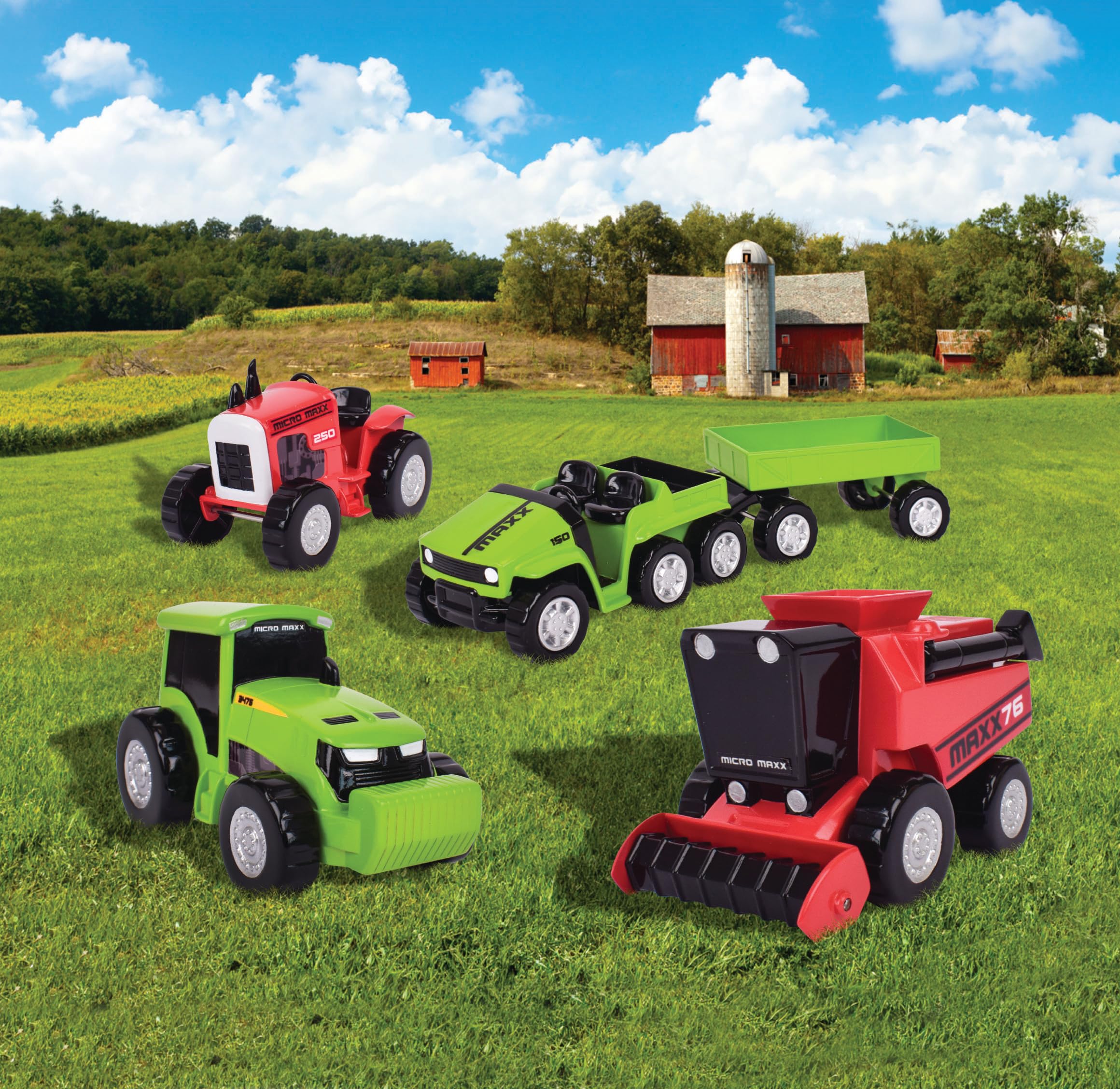 Foto 2 | Set De Camiones De Juguete Sunny Days Maxx Action Farm Construction, Paquete De 5 - Venta Internacional.