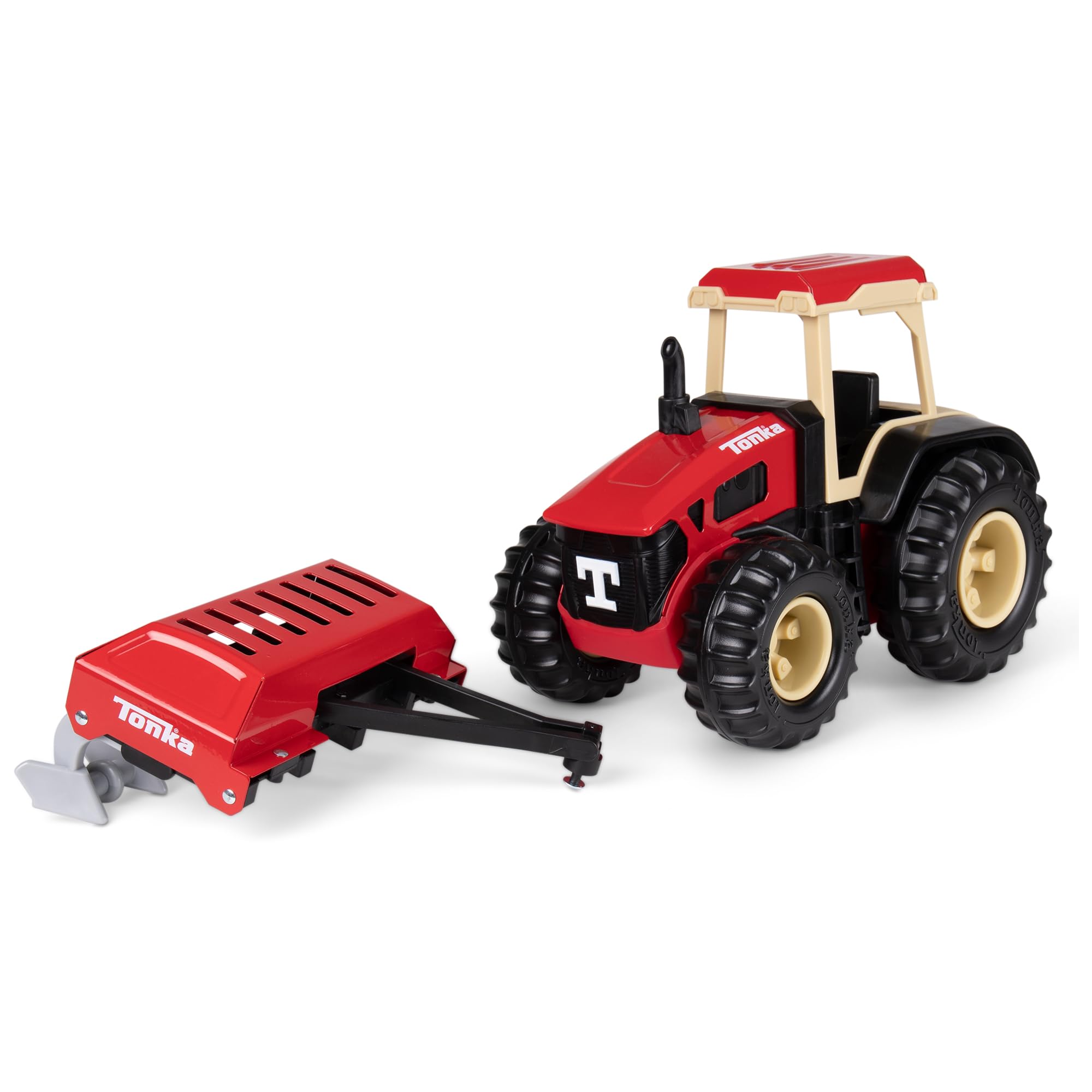 Camión De Juguete Tonka Steel Classics Farm Tractor & Plow, Rojo, Más De 3 Años - Venta Internacional.